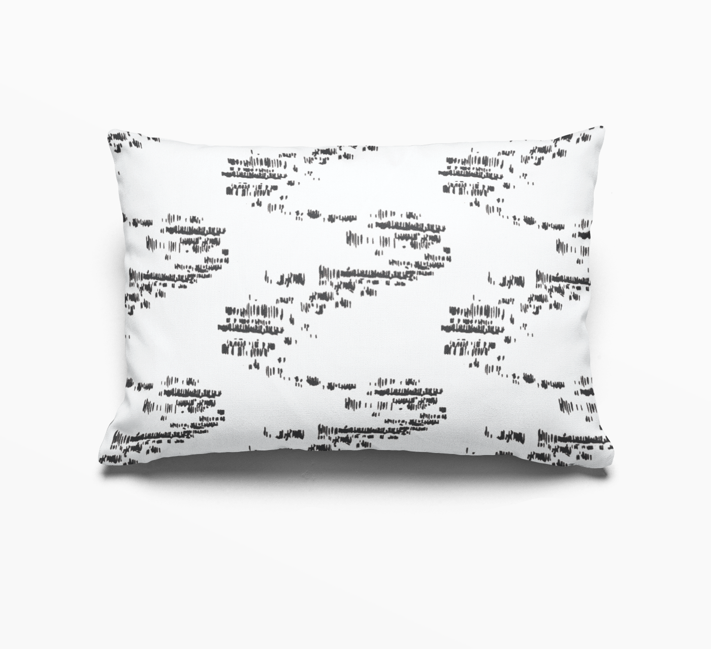 Salt Marsh pillow in Jet by Emily Daws – lumbar style for benches, sofas, or window seats in coastal homes