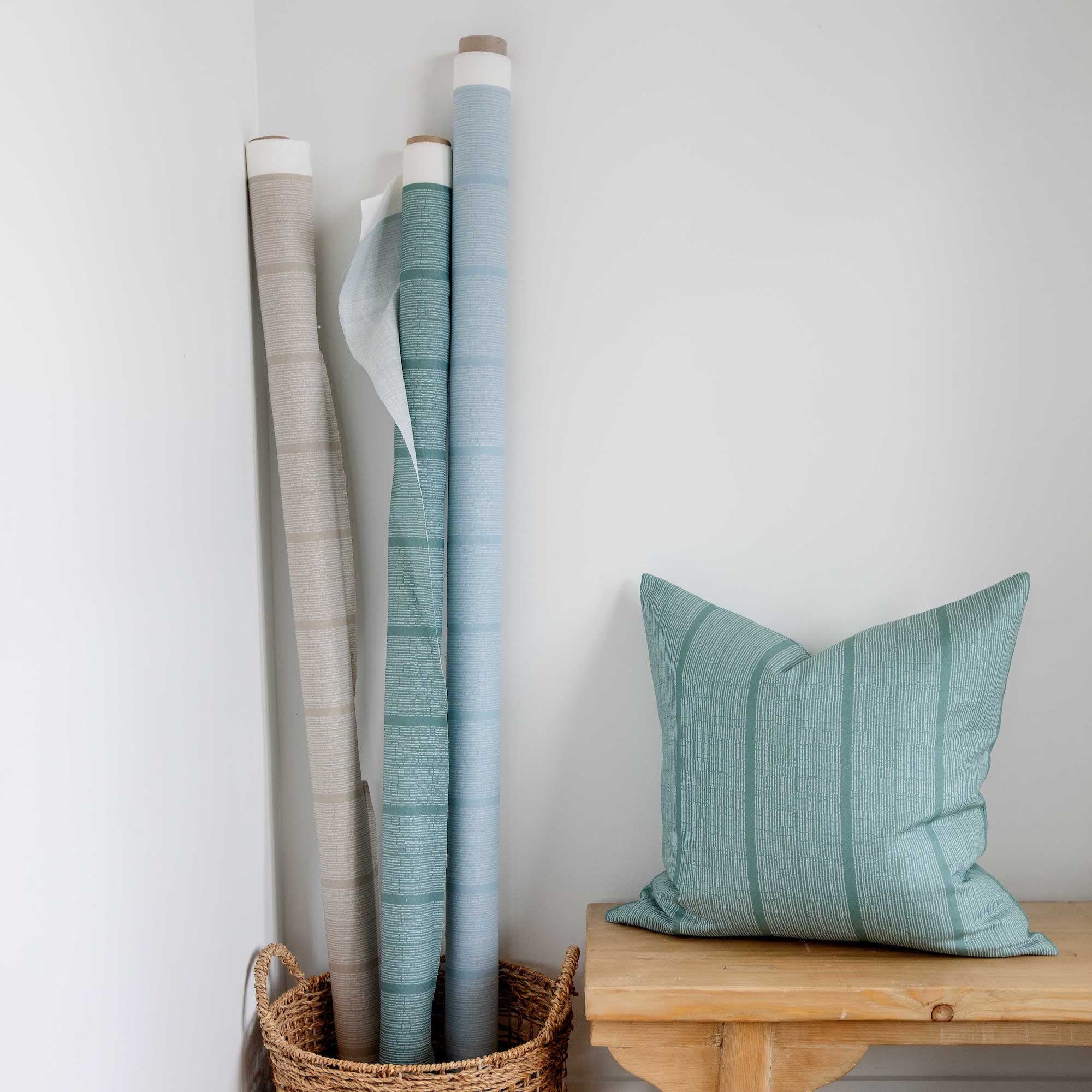 Single accent pillow featuring Emily Daws’ signature southern-inspired textile design.