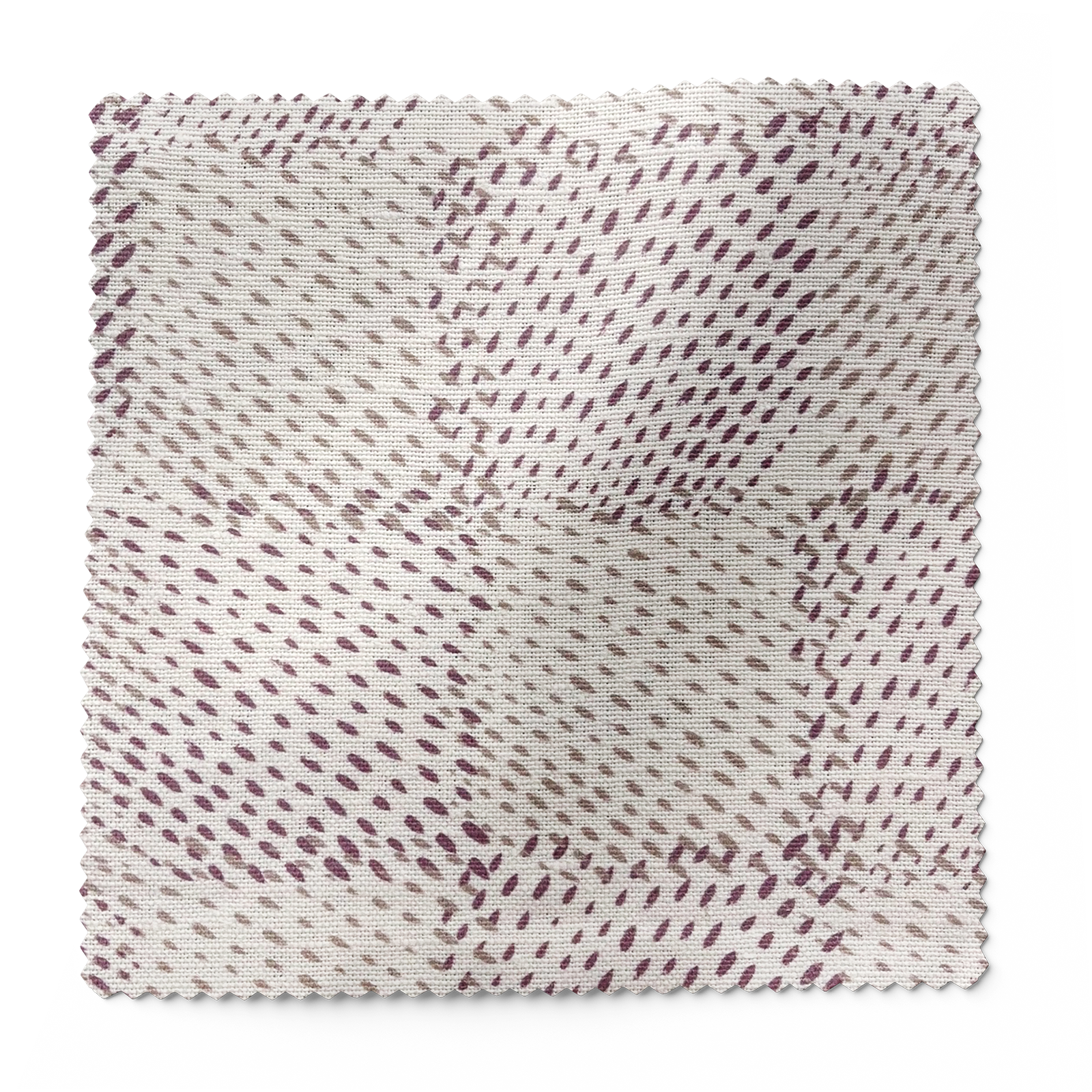 Speckled Check fabric in Sorbet by Emily Daws – forest-inspired swatch with dotted and organic motifs
