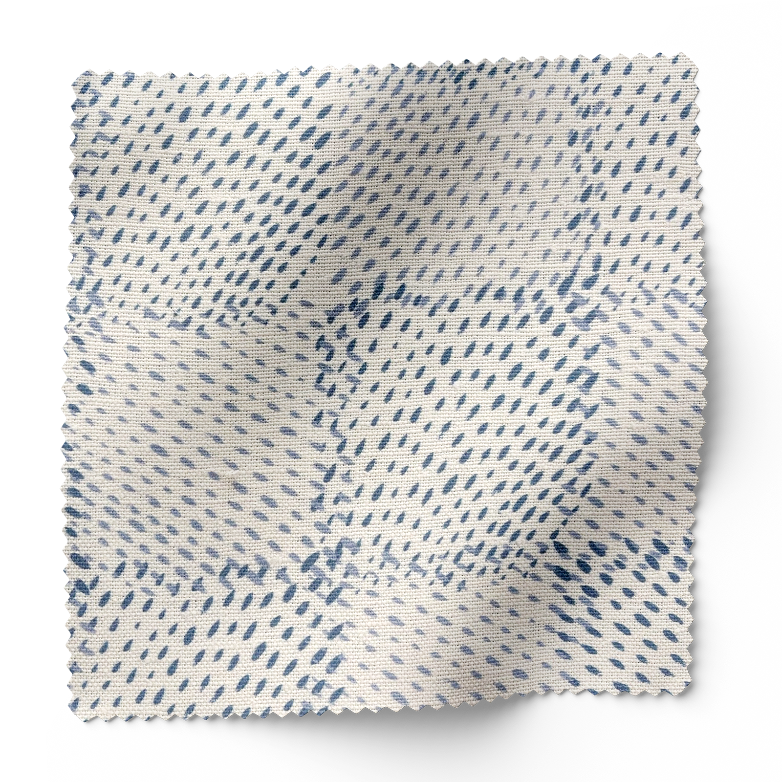 Speckled Check fabric in Topaz by Emily Daws – forest-inspired swatch with dotted and organic motifs