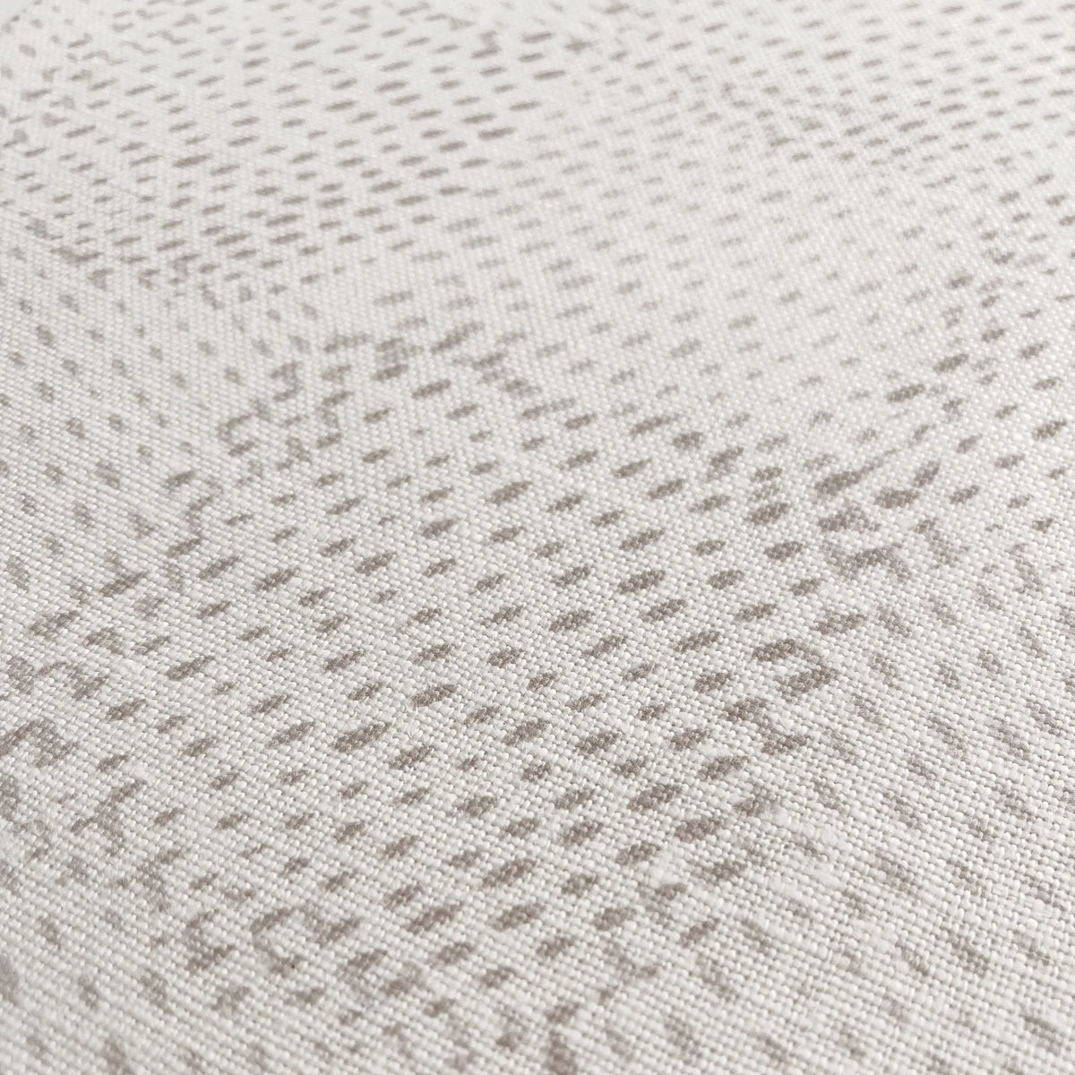 Speckled Check fabric in Sesame by Emily Daws β close-up detail of Belgian linen, Fauna Collection