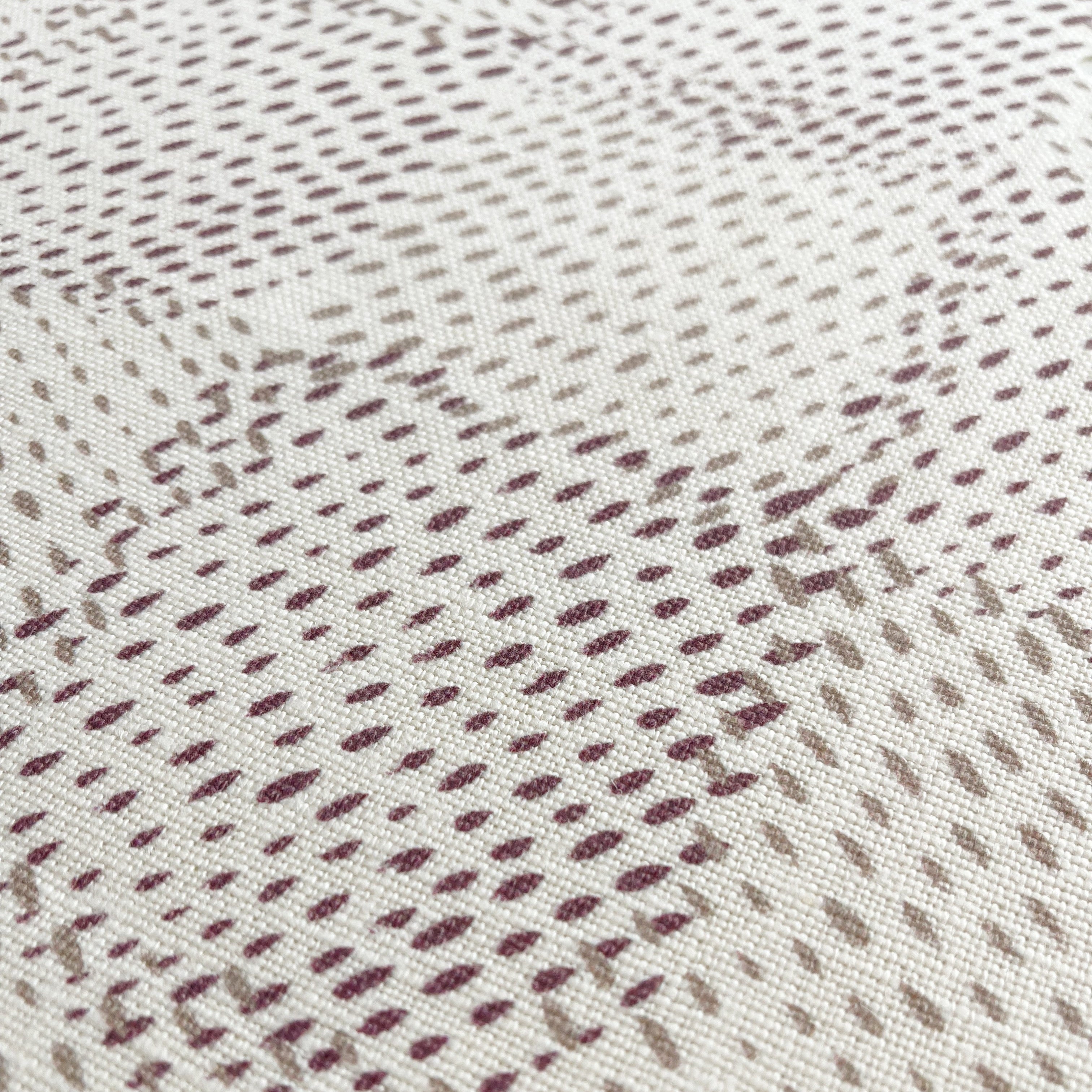 Speckled Check pillow in Sorbet – close-up of natural linen and pattern from the Fauna Collection