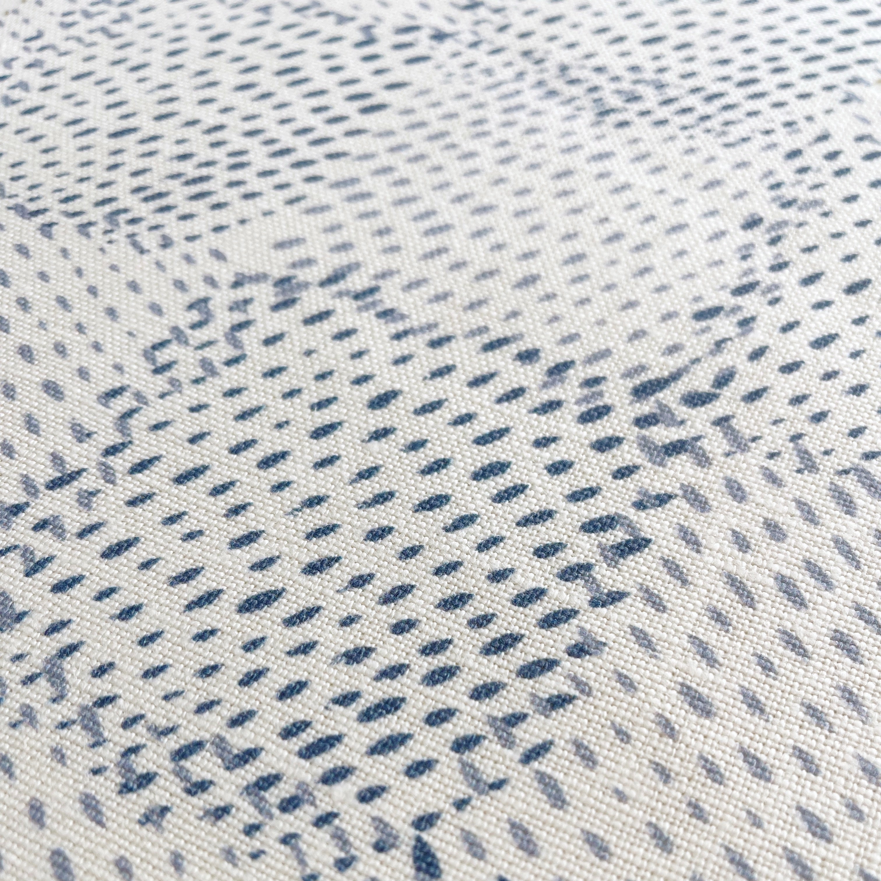 Speckled Check pillow in Topaz β close-up of natural linen and pattern from the Fauna Collection