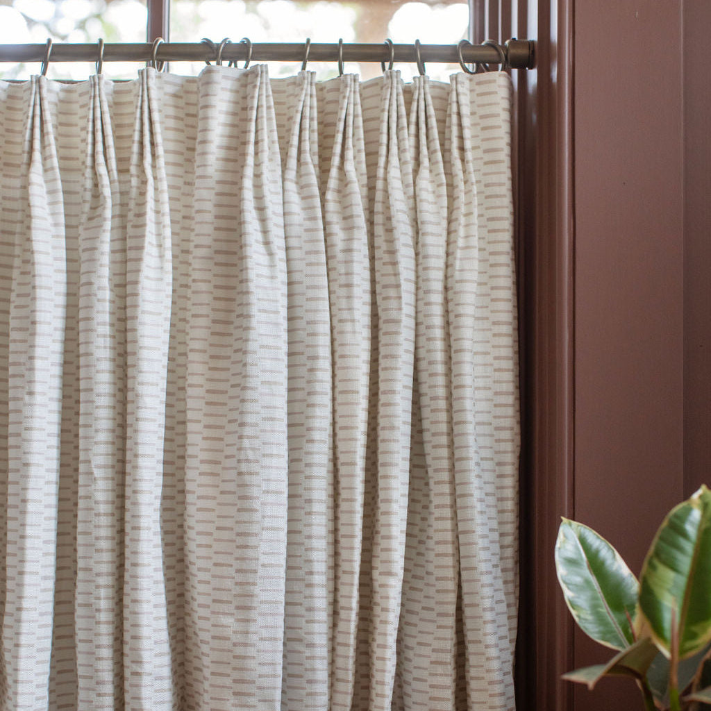 Sweetgrass fabric in Bloom by Emily Daws – styled in a coastal-inspired interior for pillows or window treatments – Charleston fabric by the yard for interiors