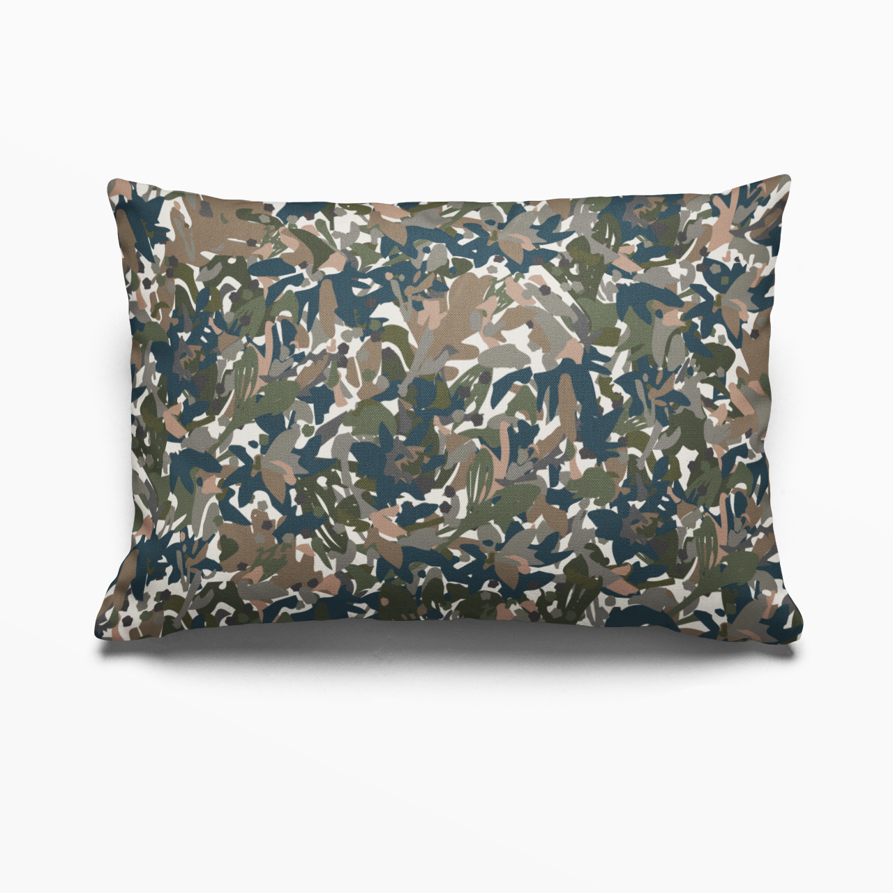 Thicket pillow in Olive by Emily Daws – lumbar pillow for beds or benches in a soft country interior