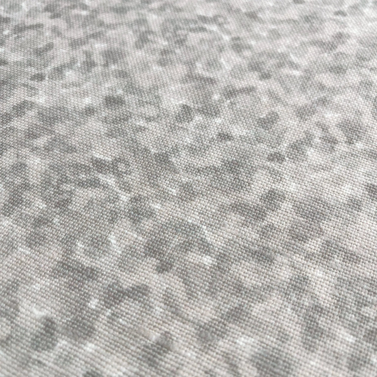 Tortoise fabric in Morel by Emily Daws — close-up detail of Belgian linen, Fauna Collection