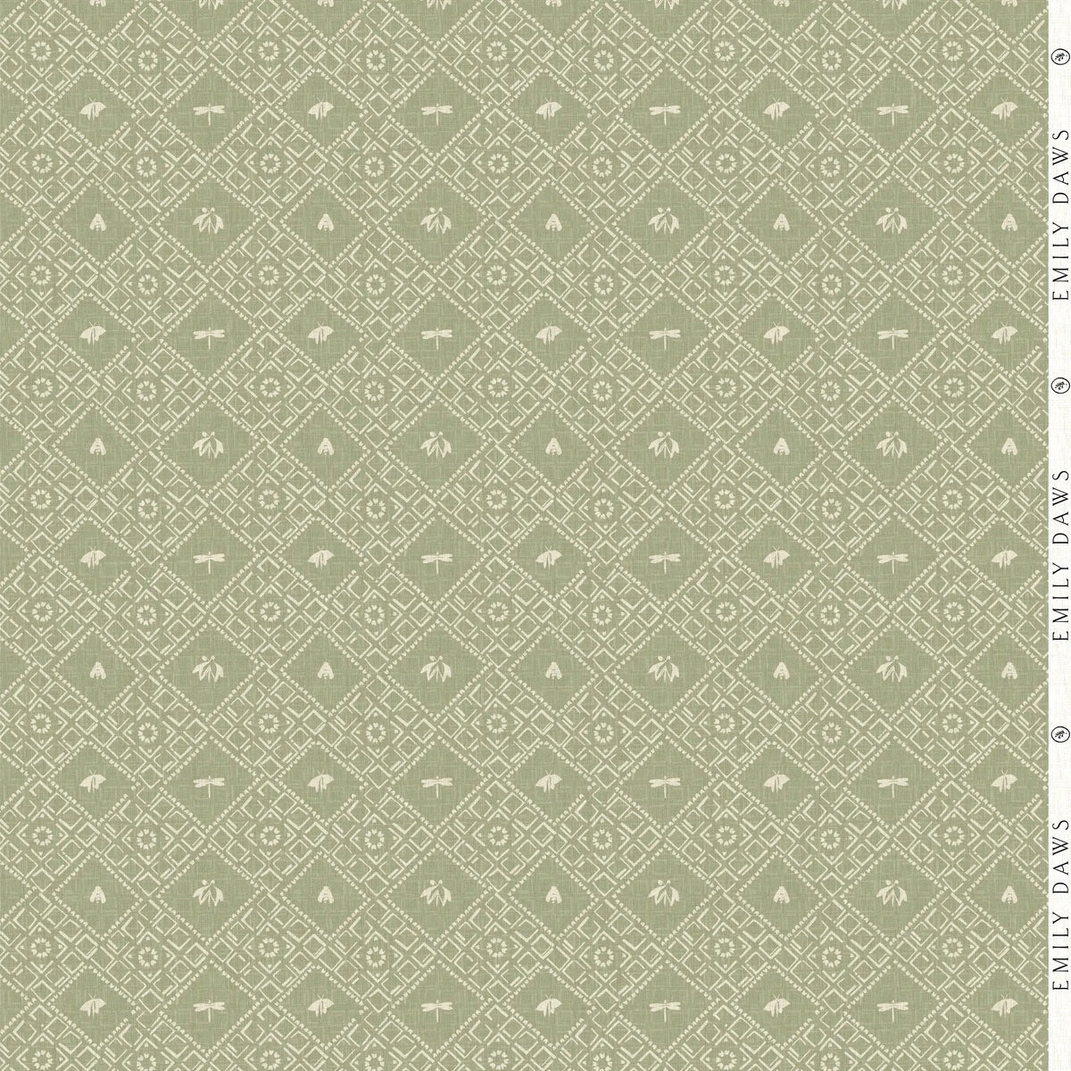 Americana fabric in Edamame by Emily Daws styled in an interior — Fauna Collection