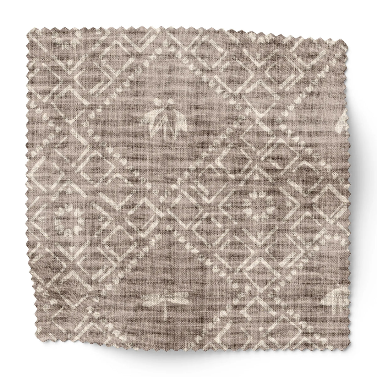 Americana fabric swatch in Camomile by Emily Daws — 6x6 Belgian linen sample, Fauna Collection