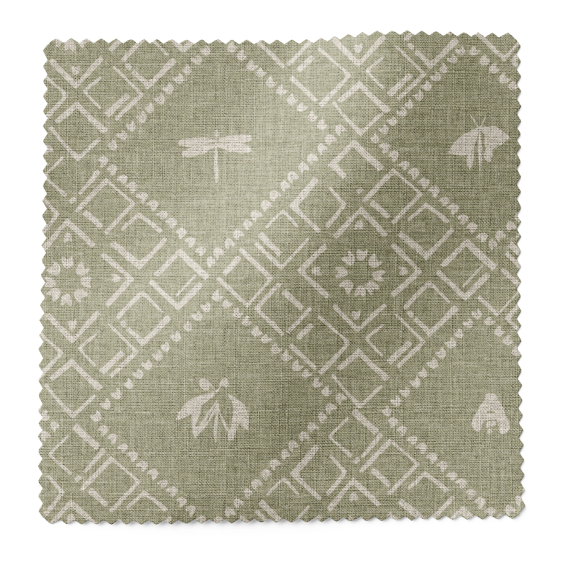 Americana fabric swatch in Edamame by Emily Daws β 6x6 Belgian linen sample, Fauna Collection