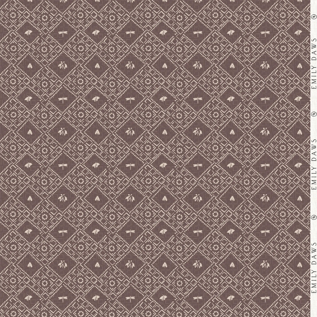 Americana Orchid fabric by Emily Daws — Fauna Collection, available by the yard for drapery and upholstery