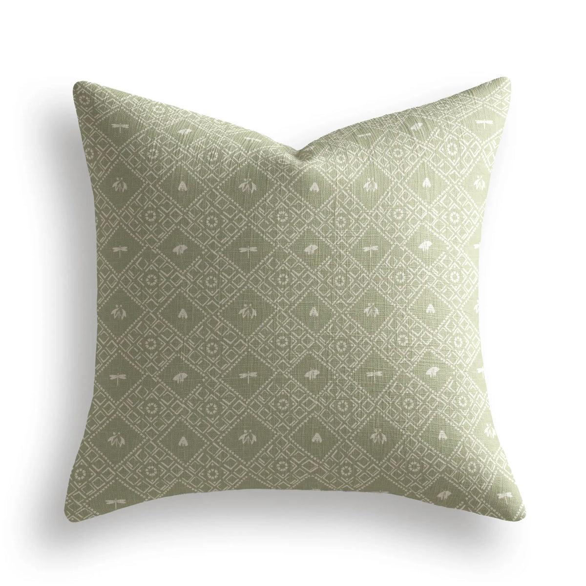 Americana Throw Pillow in Edamame by Emily Daws — Fauna Collection, made-to-order on Belgian linen