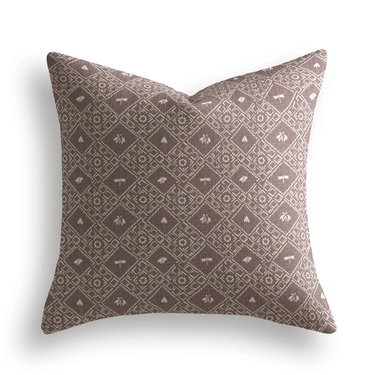 Americana Throw Pillow in Orchid by Emily Daws — Fauna Collection, made-to-order on Belgian linen