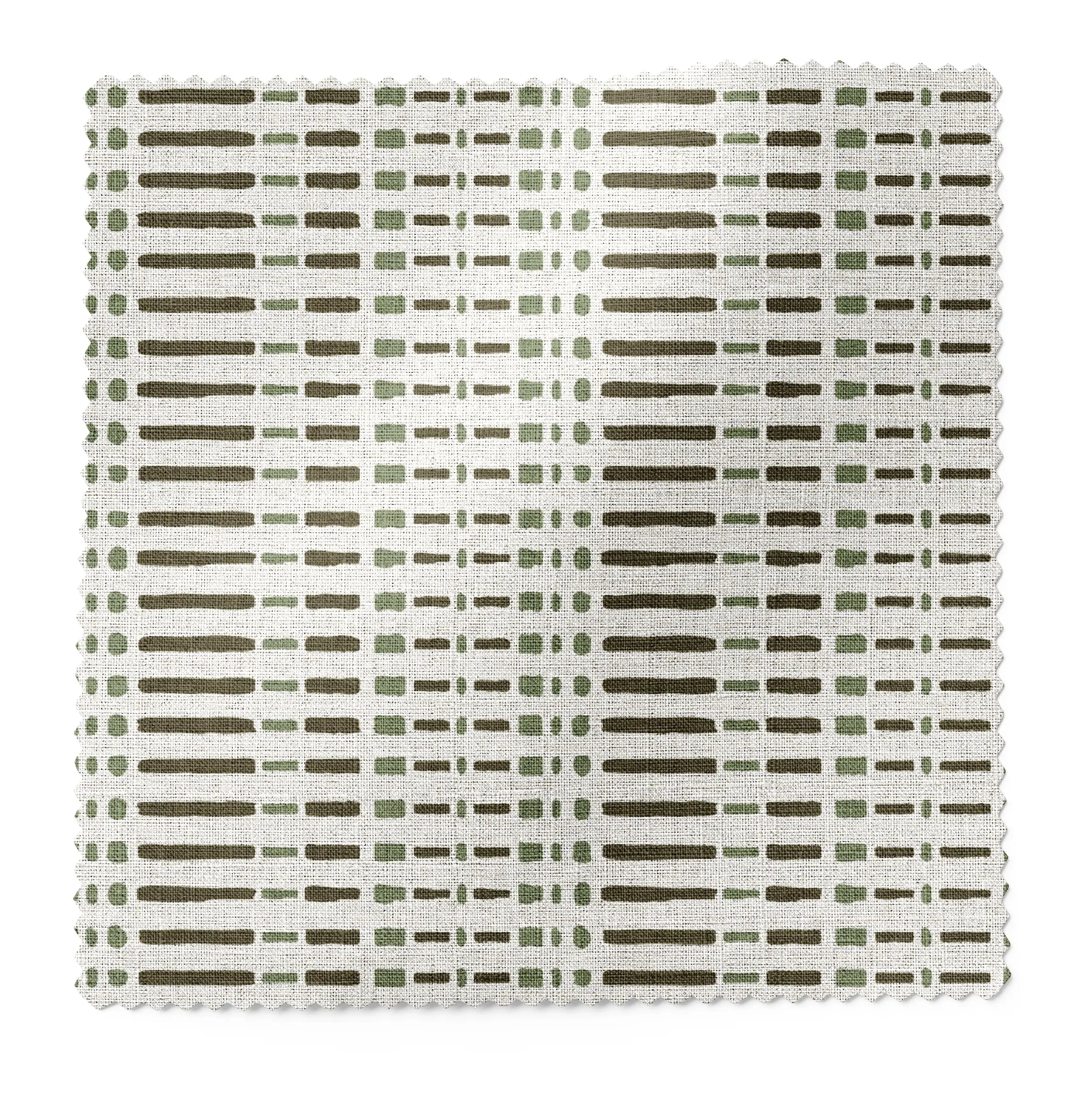 Birch fabric swatch in Evergreen by Emily Daws — 6x6 Belgian linen sample, Flora Collection