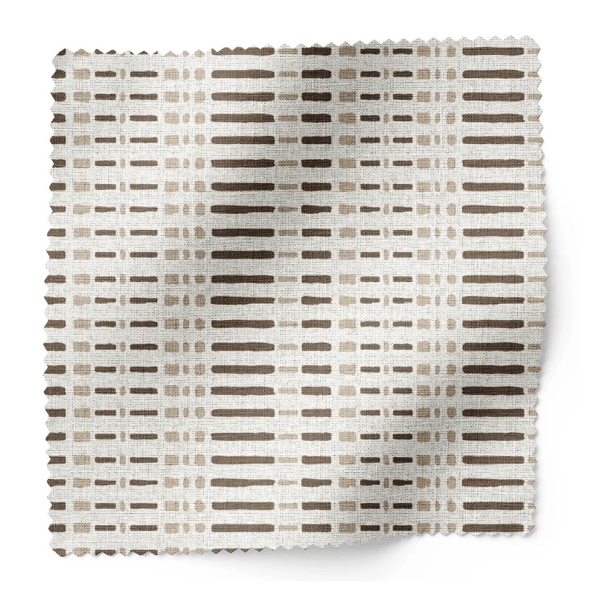 Birch fabric swatch in Mink by Emily Daws — 6x6 Belgian linen sample, Flora Collection