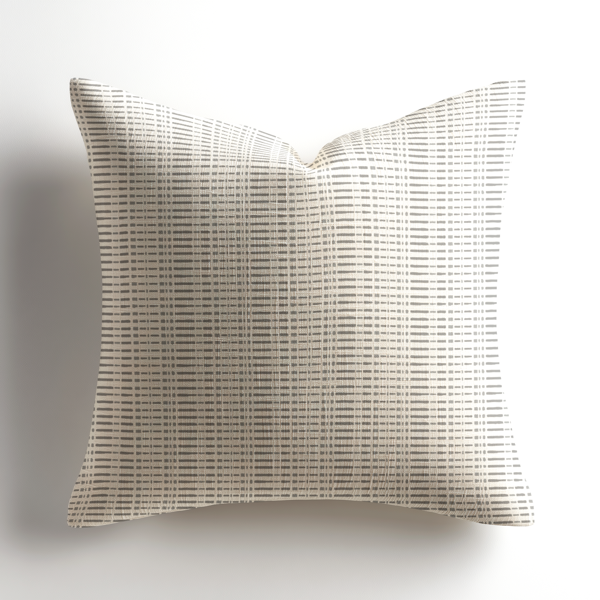 Small-batch linen throw pillow by Emily Daws in Birch Pigeon, a southern inspired, made-in-the-USA selection ideal for refined designer spaces.