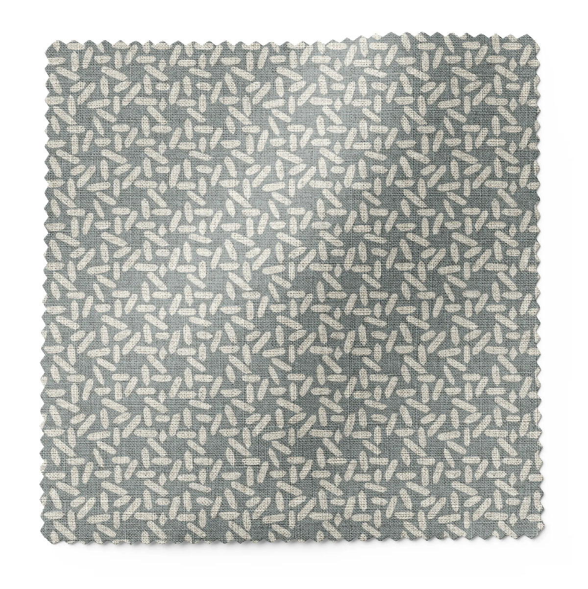 Carolina Rice fabric swatch in Chambray by Emily Daws — 6x6 Belgian linen sample, Charleston Collection