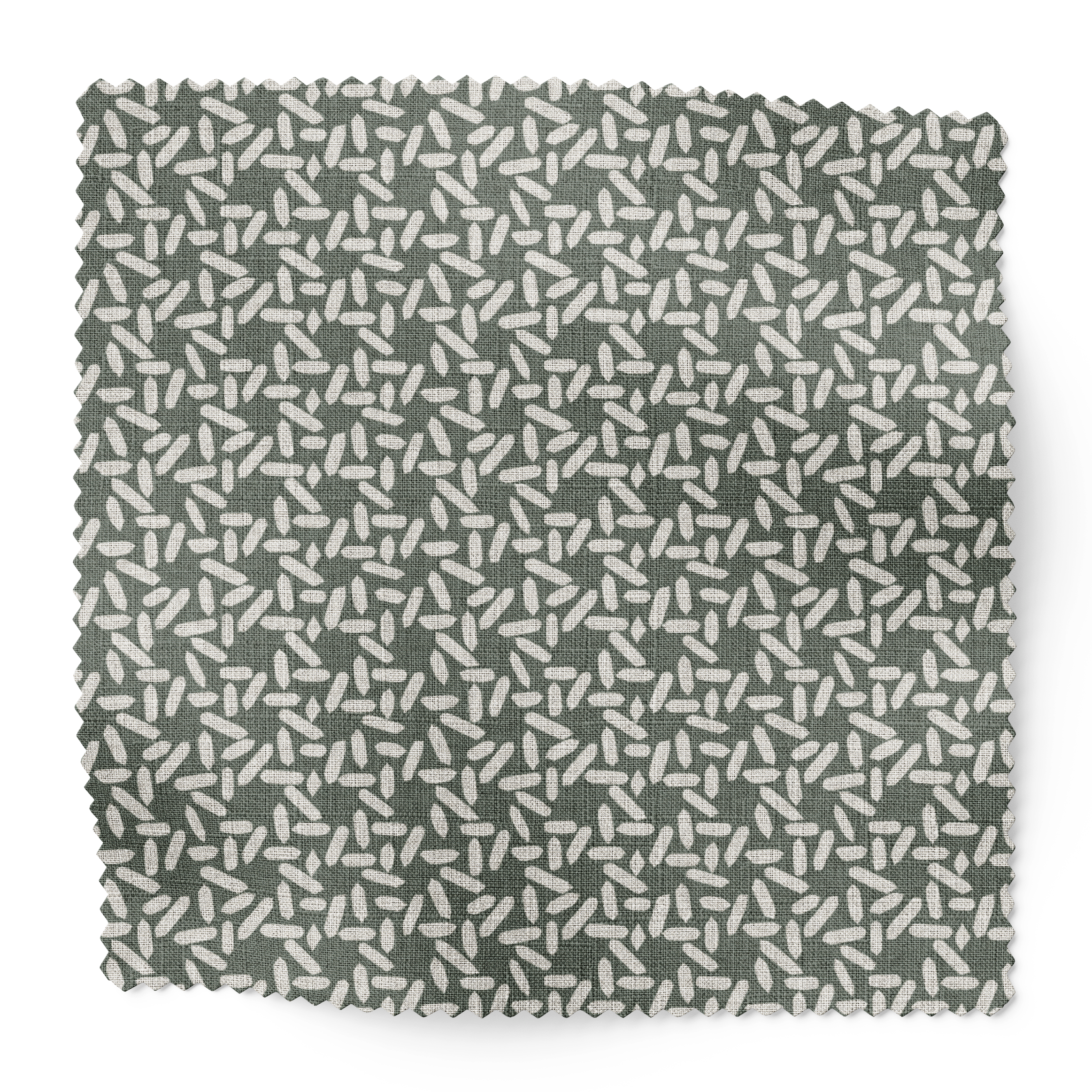 Carolina Rice fabric swatch in Pine by Emily Daws — 6x6 Belgian linen sample, Charleston Collection