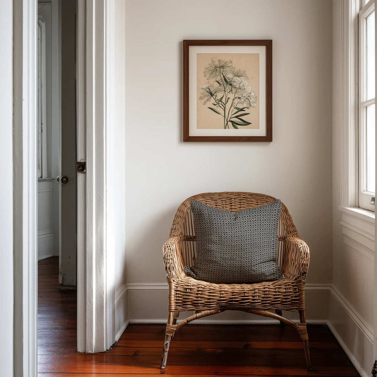 Emily Daws Carolina Rice pillows in Onyx — original pattern, feather and down insert