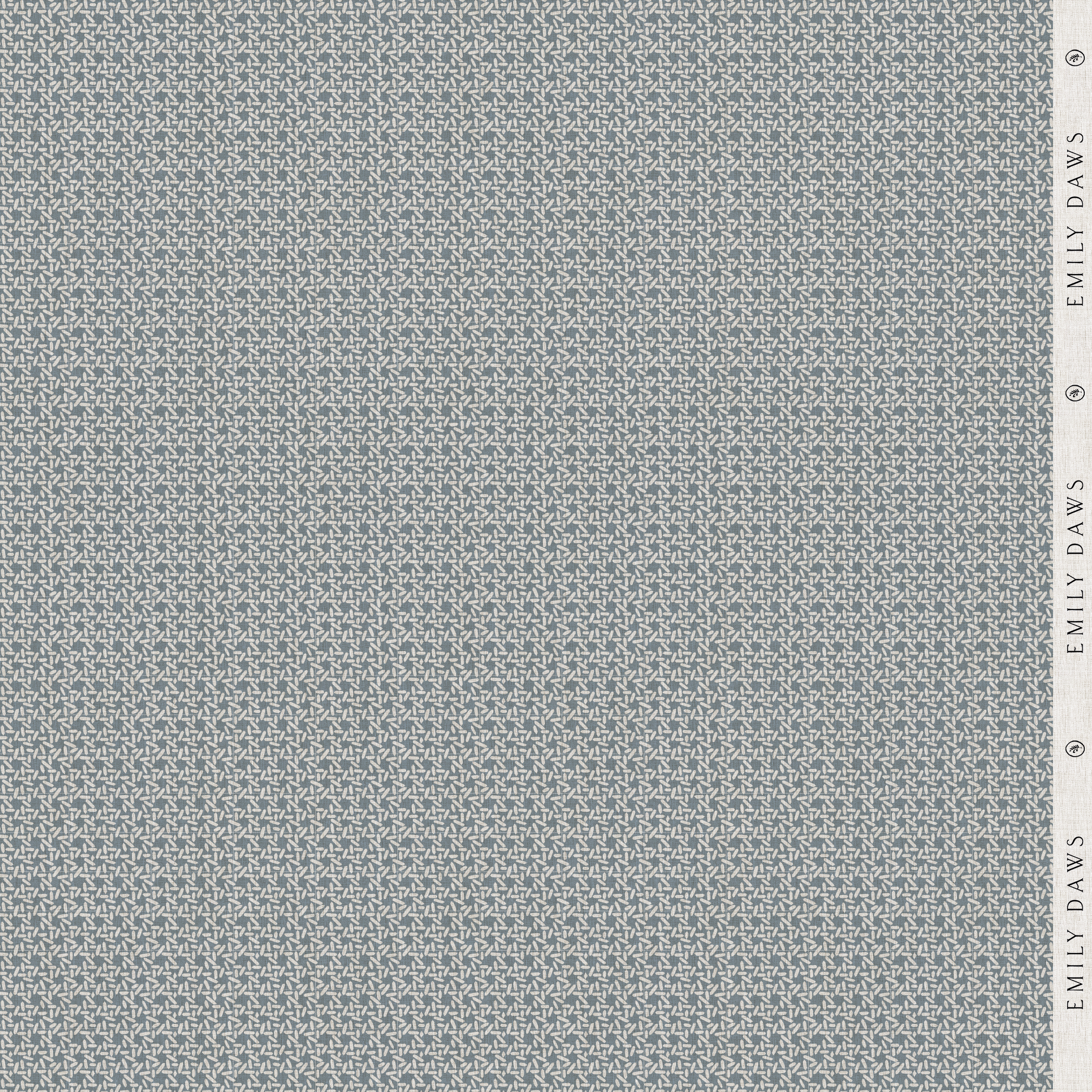 carolina rice chambray fabric by emily daws with soft blue rice grain motif on natural linen by the yard
