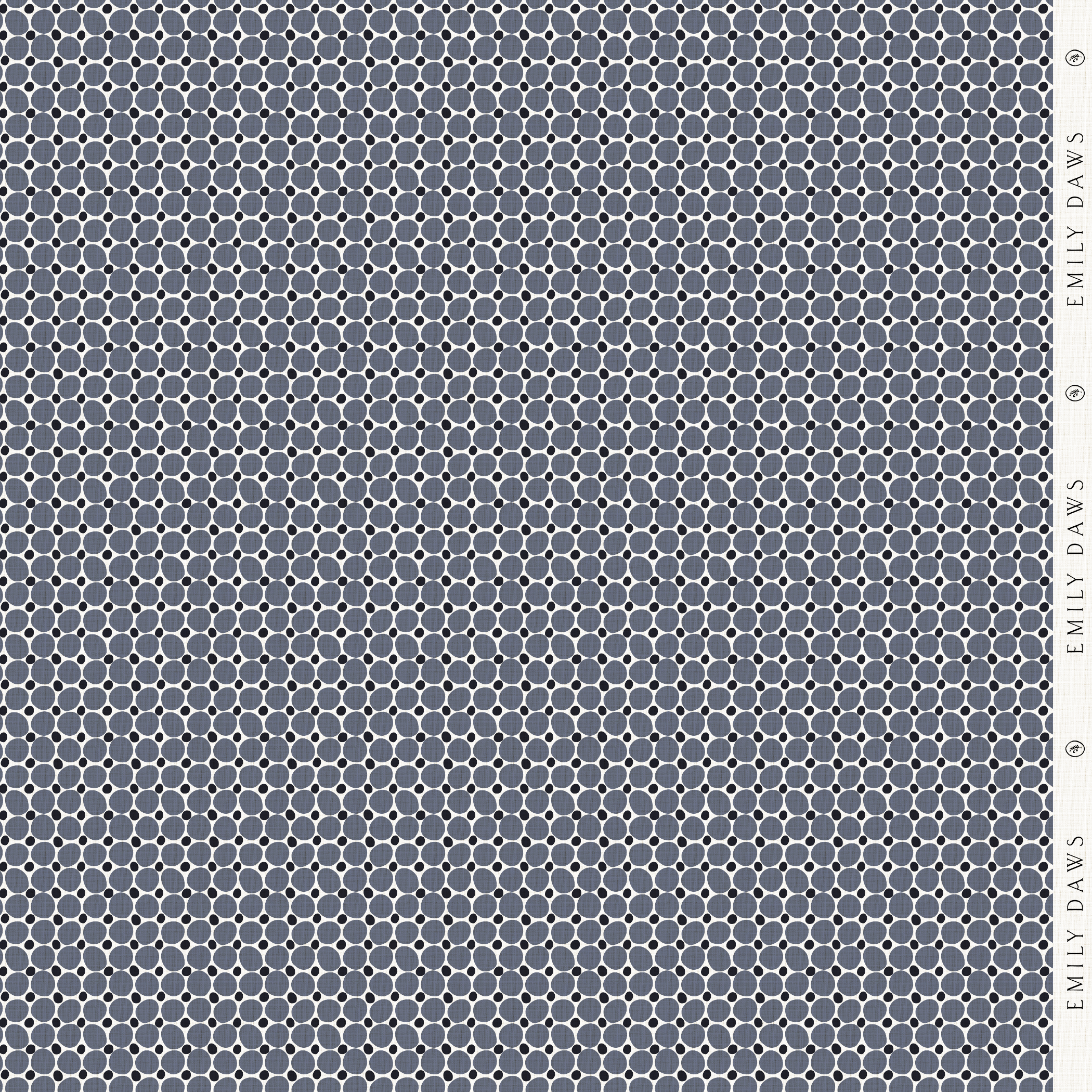 cobblestone fabric in ink by emily daws swatch view showing pattern and color details for interiors