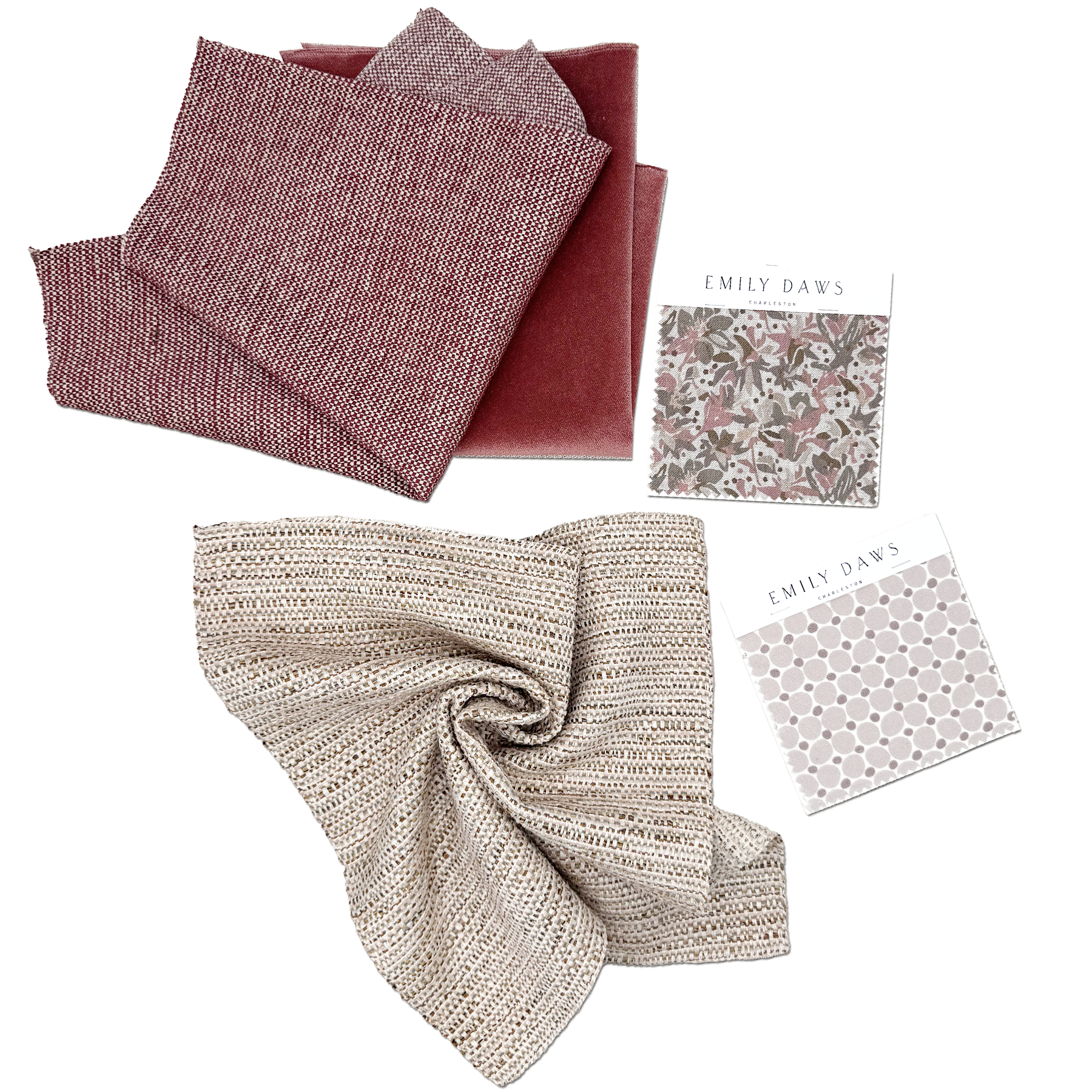 Basketweave Fabric in Garnet
