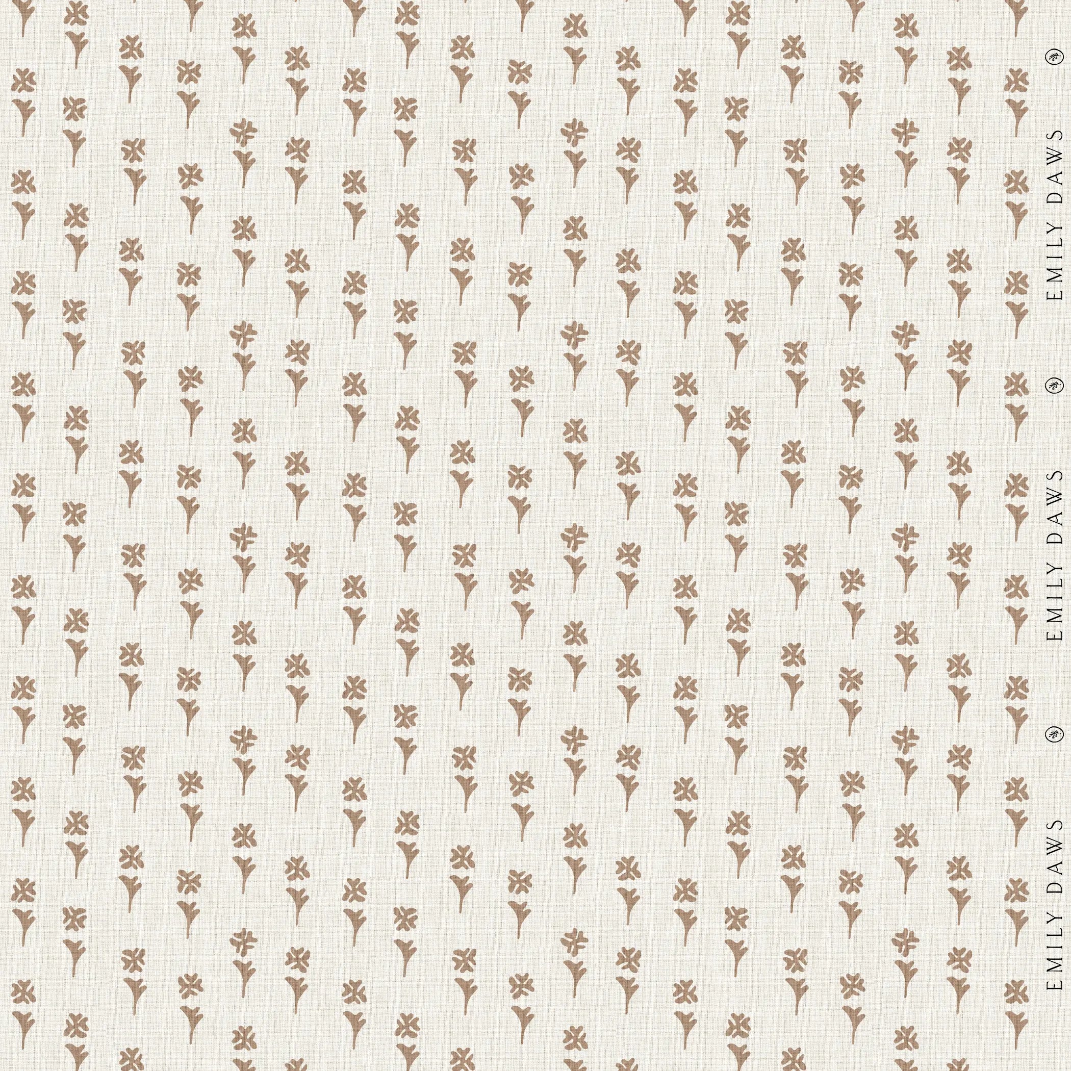 Daffodil Copper fabric by Emily Daws β Flora Collection, available by the yard for drapery and upholstery