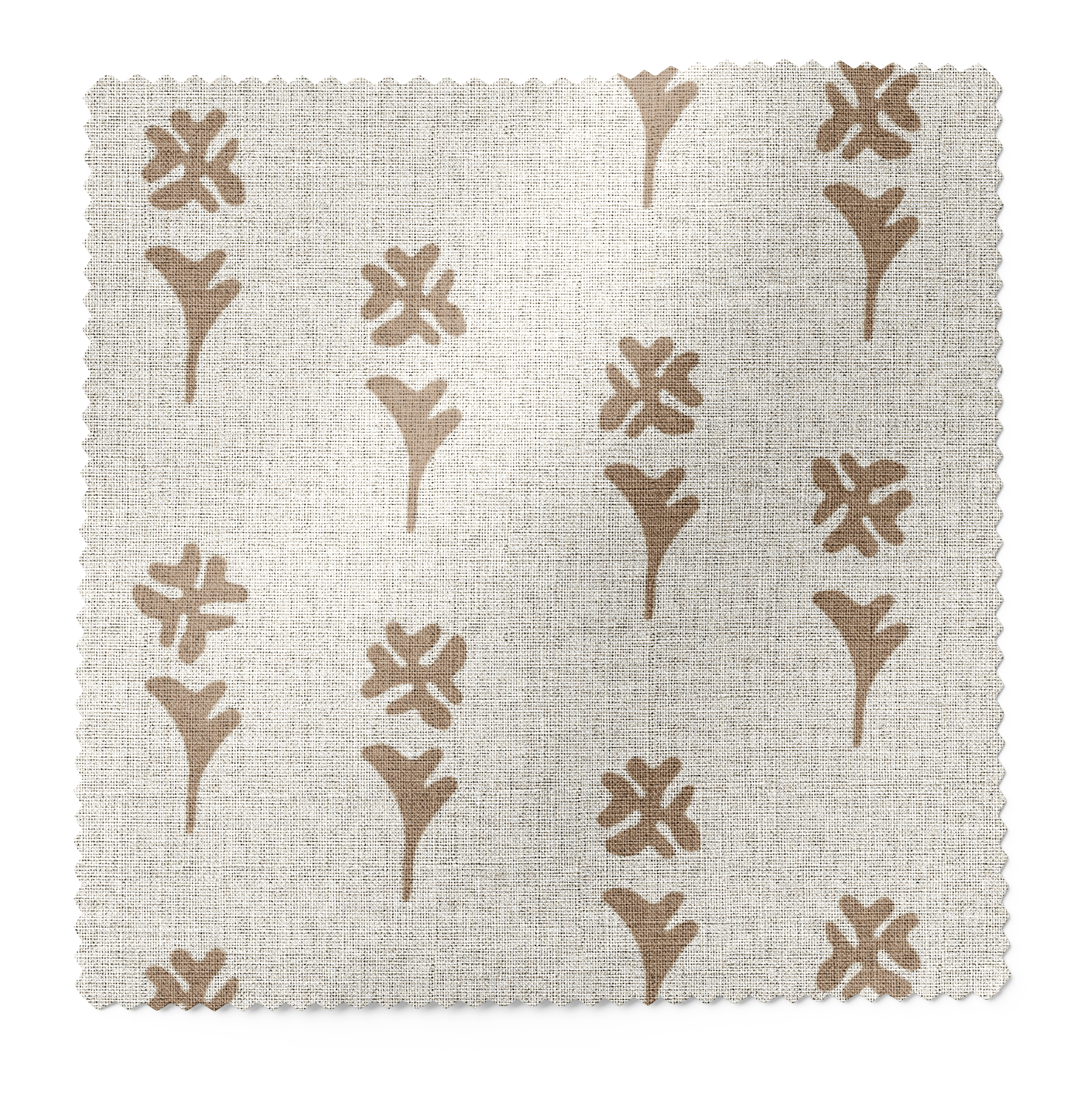 Daffodil fabric swatch in Copper by Emily Daws β 6x6 Belgian linen sample, Flora Collection