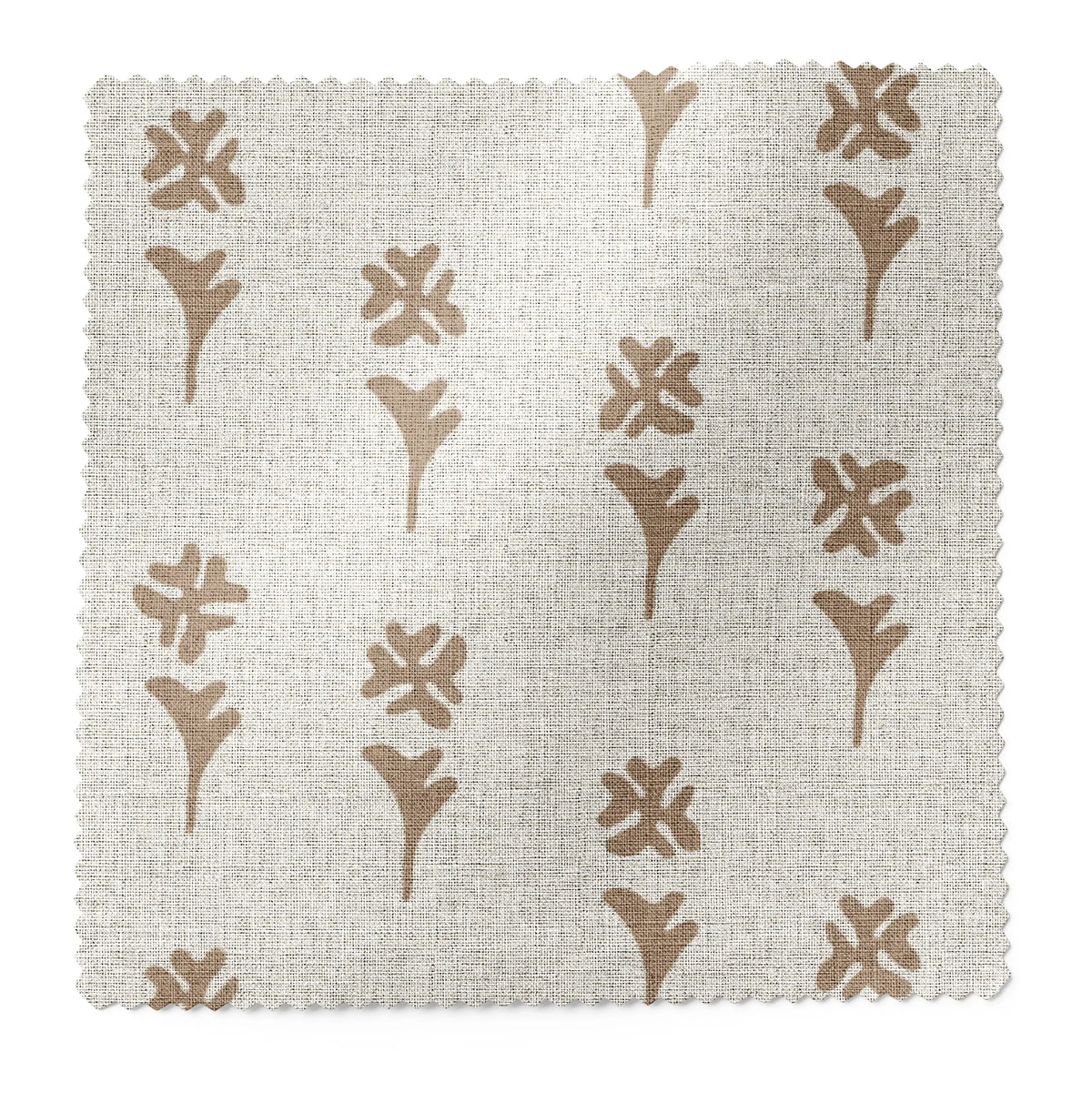 Daffodil fabric swatch in Copper by Emily Daws — 6x6 Belgian linen sample, Flora Collection