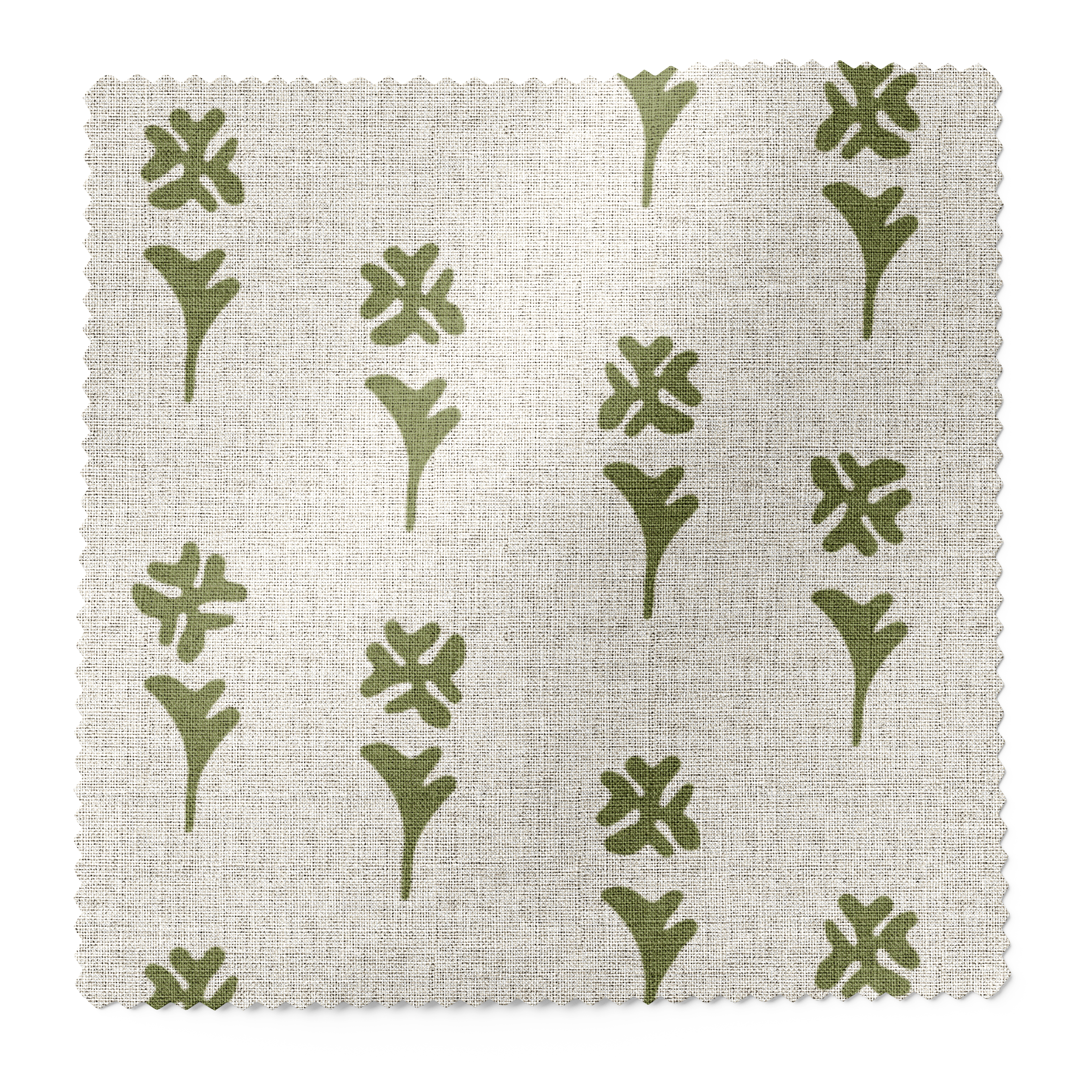 Daffodil fabric swatch in Sprout by Emily Daws β 6x6 Belgian linen sample, Flora Collection