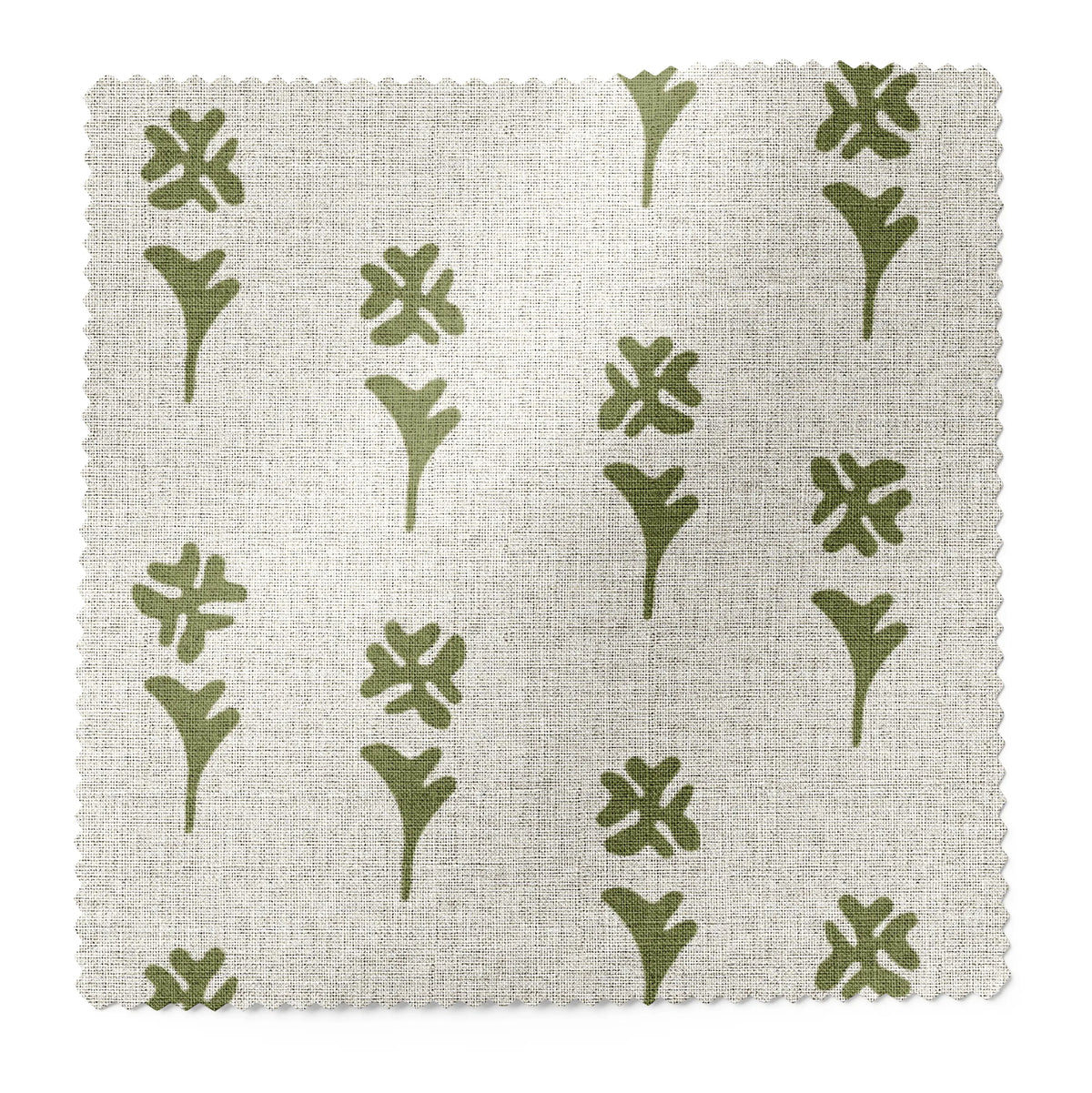 Daffodil fabric swatch in Sprout by Emily Daws — 6x6 Belgian linen sample, Flora Collection