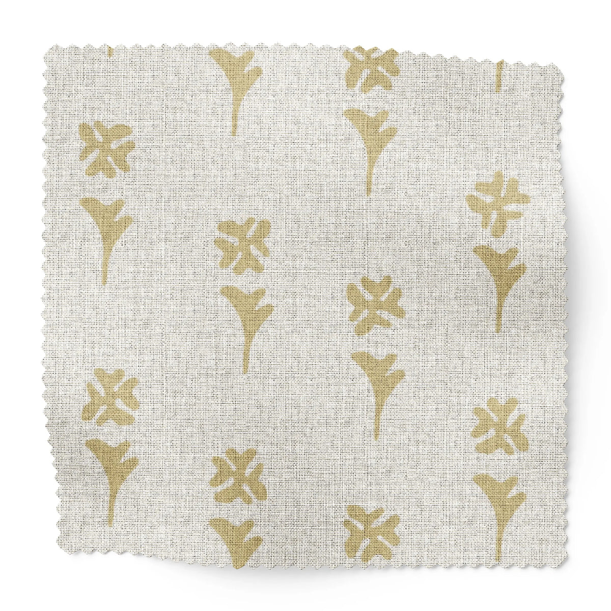 Daffodil fabric swatch in Tupelo by Emily Daws — 6x6 Belgian linen sample, Flora Collection