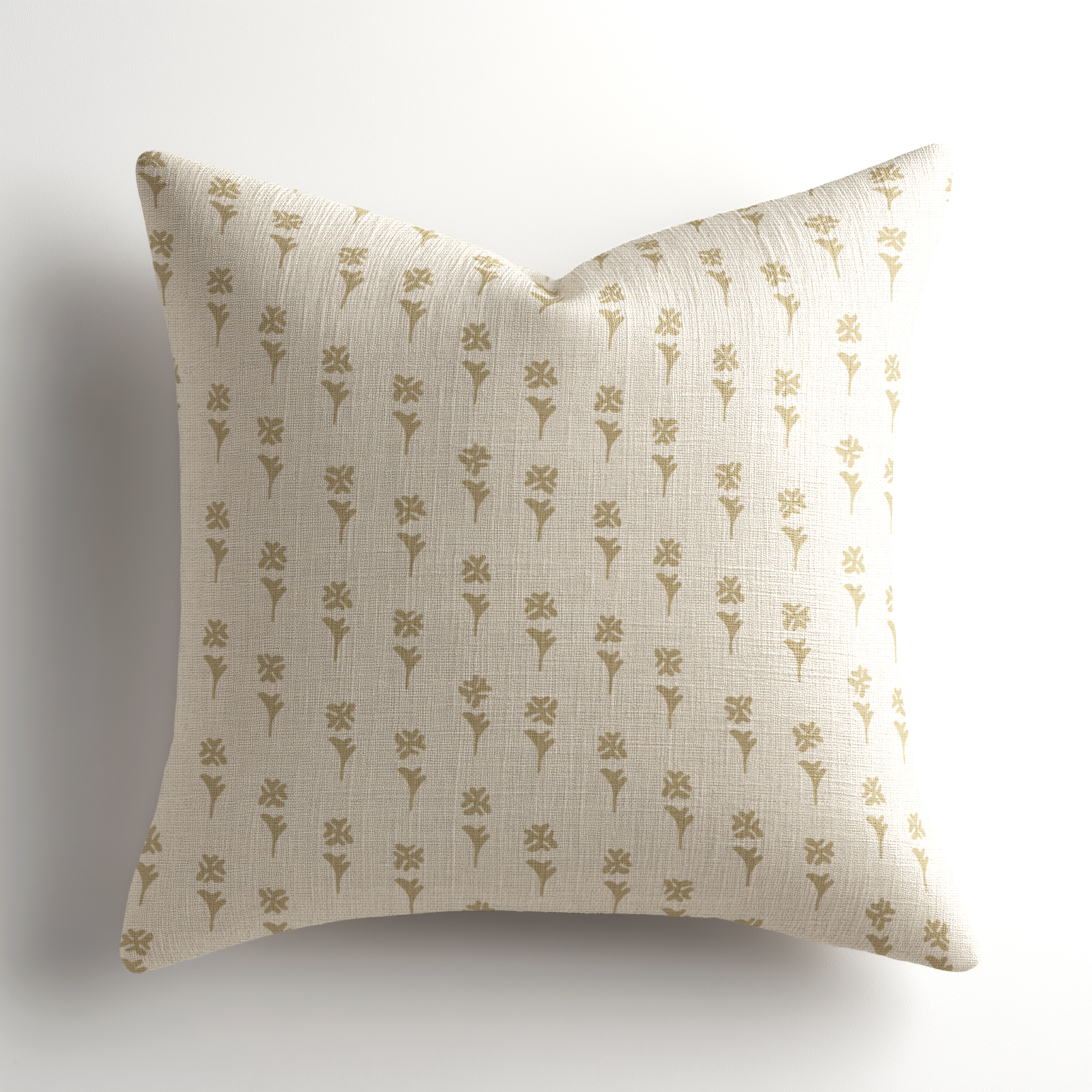 Small-batch premium throw pillow by Emily Daws in Daffodil Tupelo, a southern inspired artful accent pillow for designers who specify boutique textiles and made-in-the-USA craftsmanship.