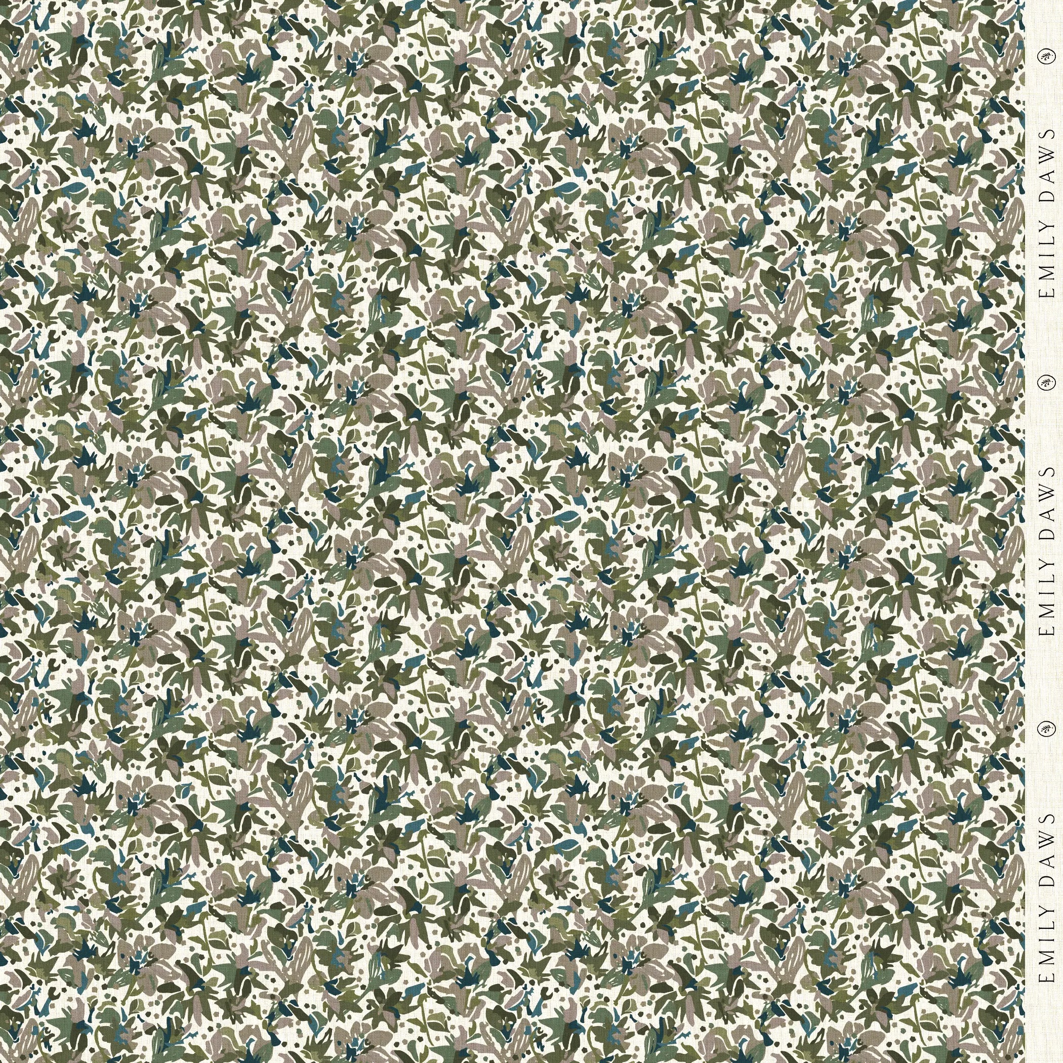 Eden Emerald fabric by Emily Daws β Flora Collection, available by the yard for drapery and upholstery