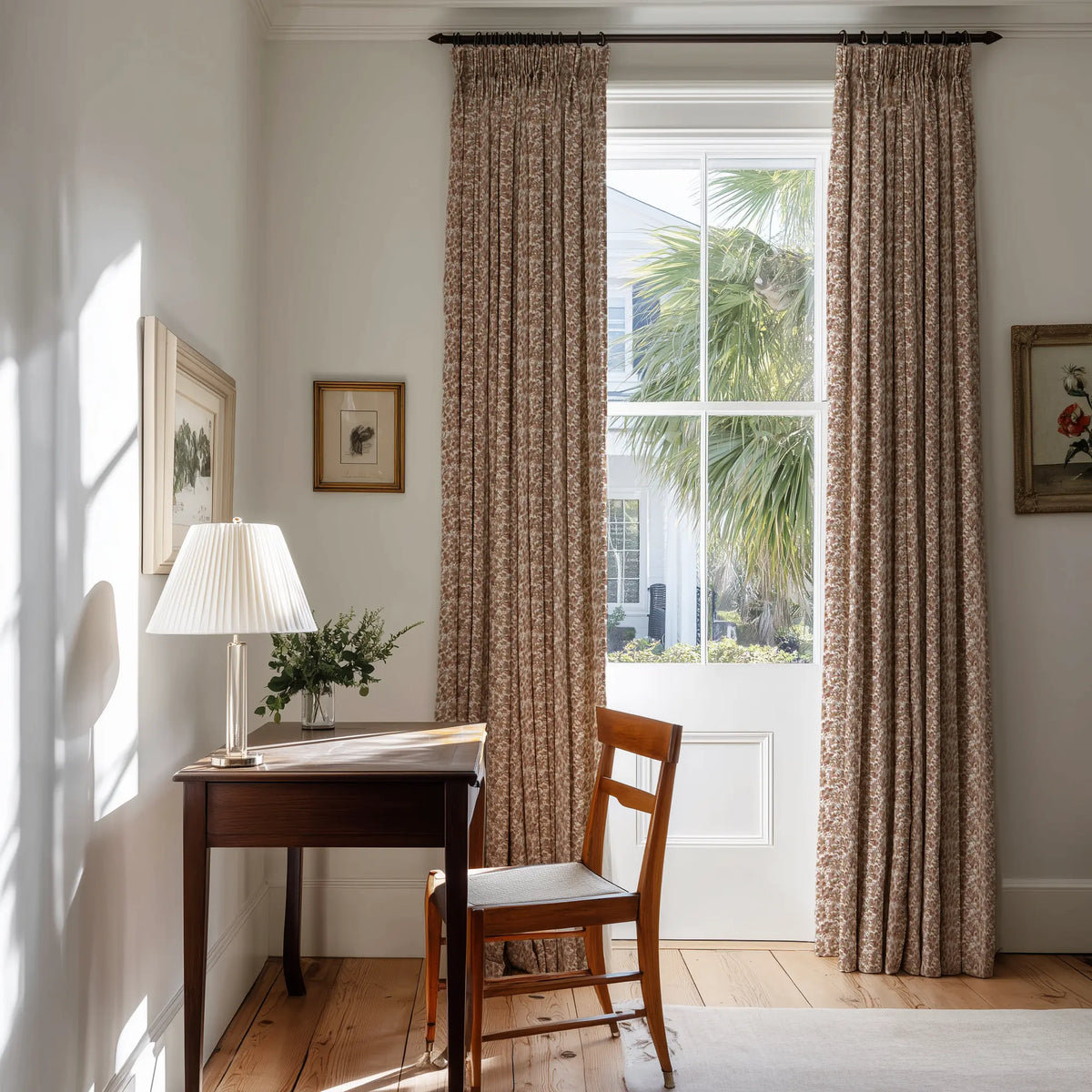 Thicket fabric in Autumn by Emily Daws styled in an interior — Flora Collection
