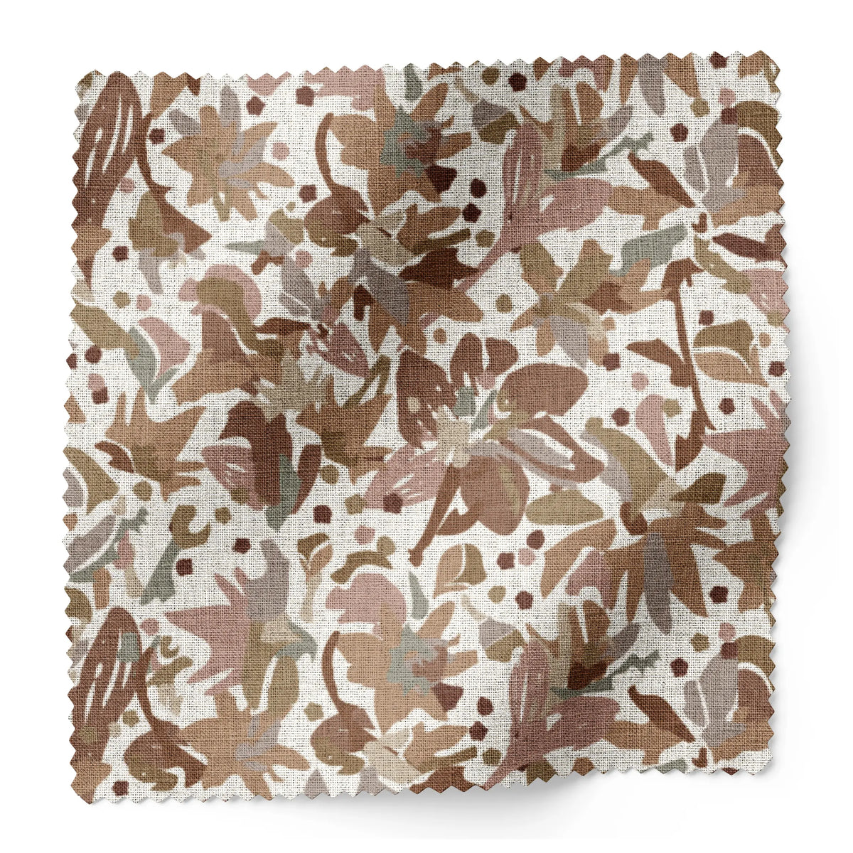 Eden fabric swatch in Autumn by Emily Daws — 6x6 Belgian linen sample, Flora Collection