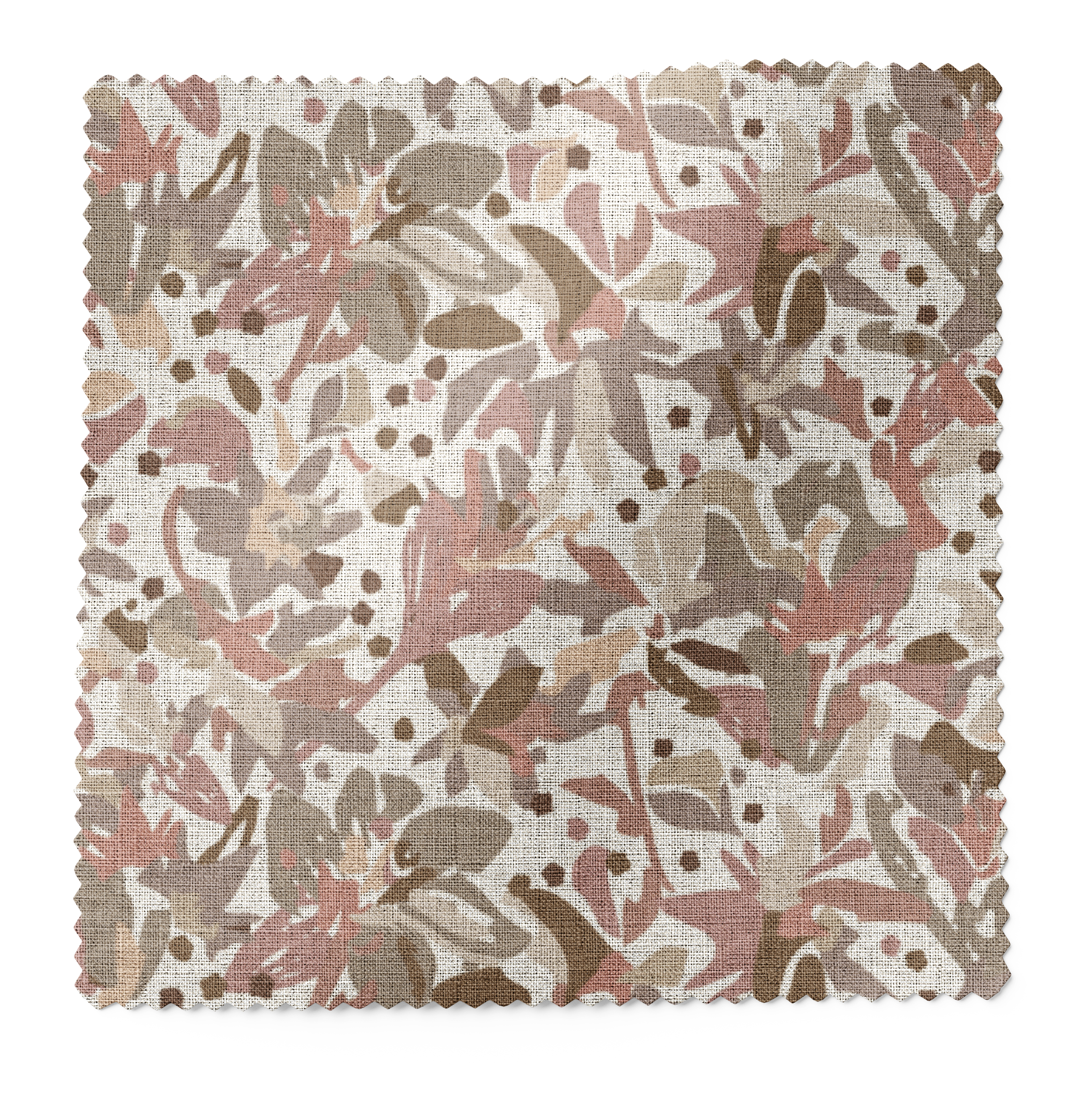 Eden fabric swatch in Azalea by Emily Daws — 6x6 Belgian linen sample, Flora Collection