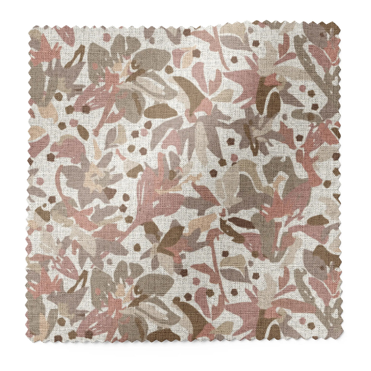 Eden fabric swatch in Azalea by Emily Daws — 6x6 Belgian linen sample, Flora Collection