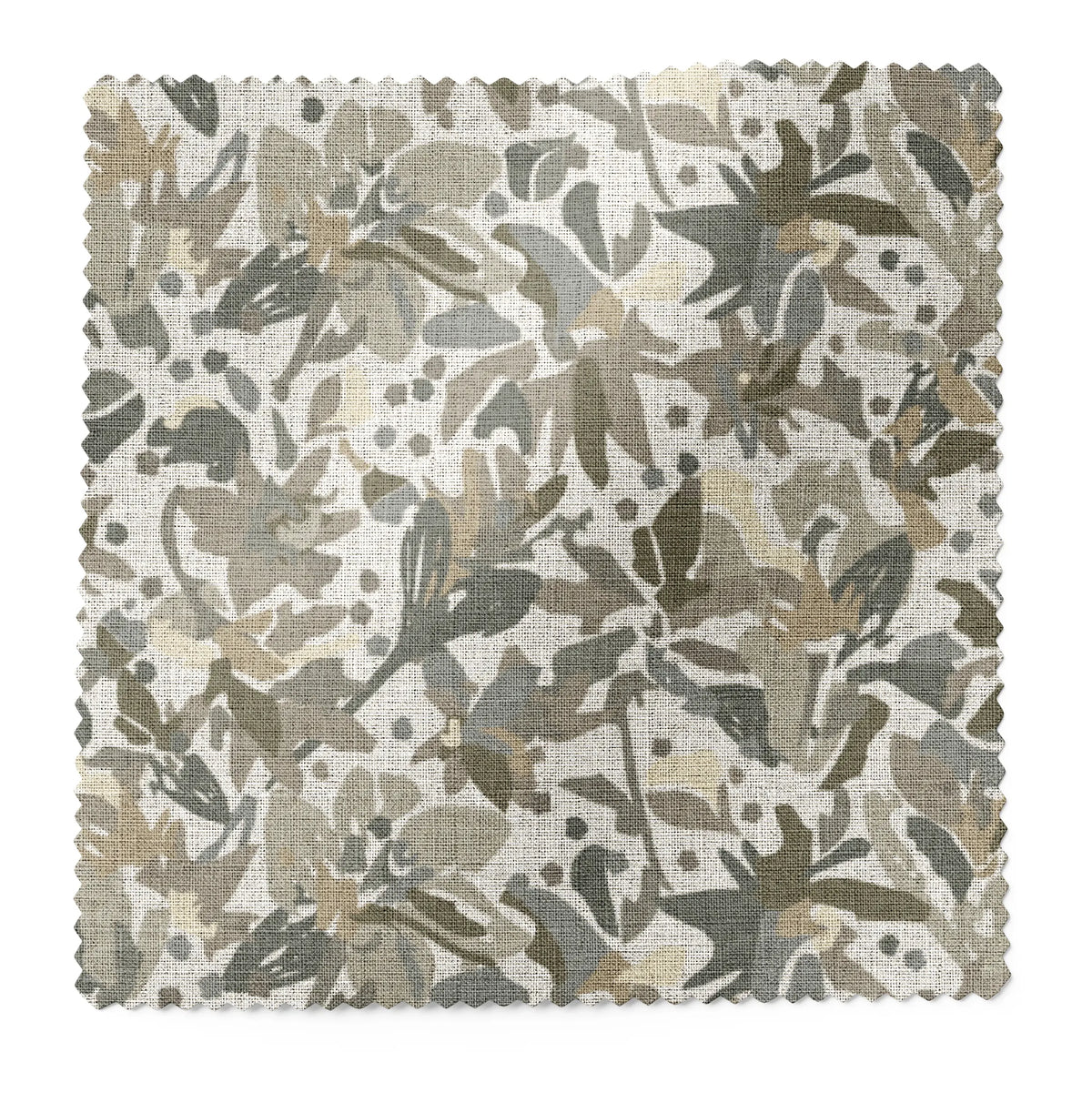 Eden fabric swatch in Lichen by Emily Daws — 6x6 Belgian linen sample, Flora Collection