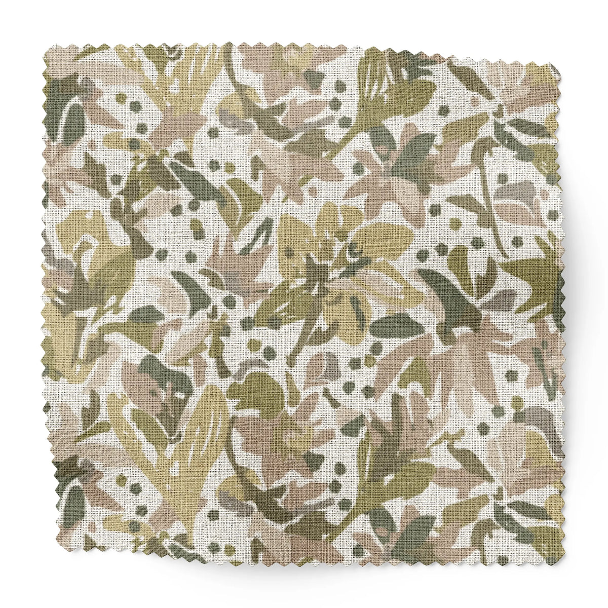 Eden fabric swatch in Sandalwood by Emily Daws — 6x6 Belgian linen sample, Flora Collection