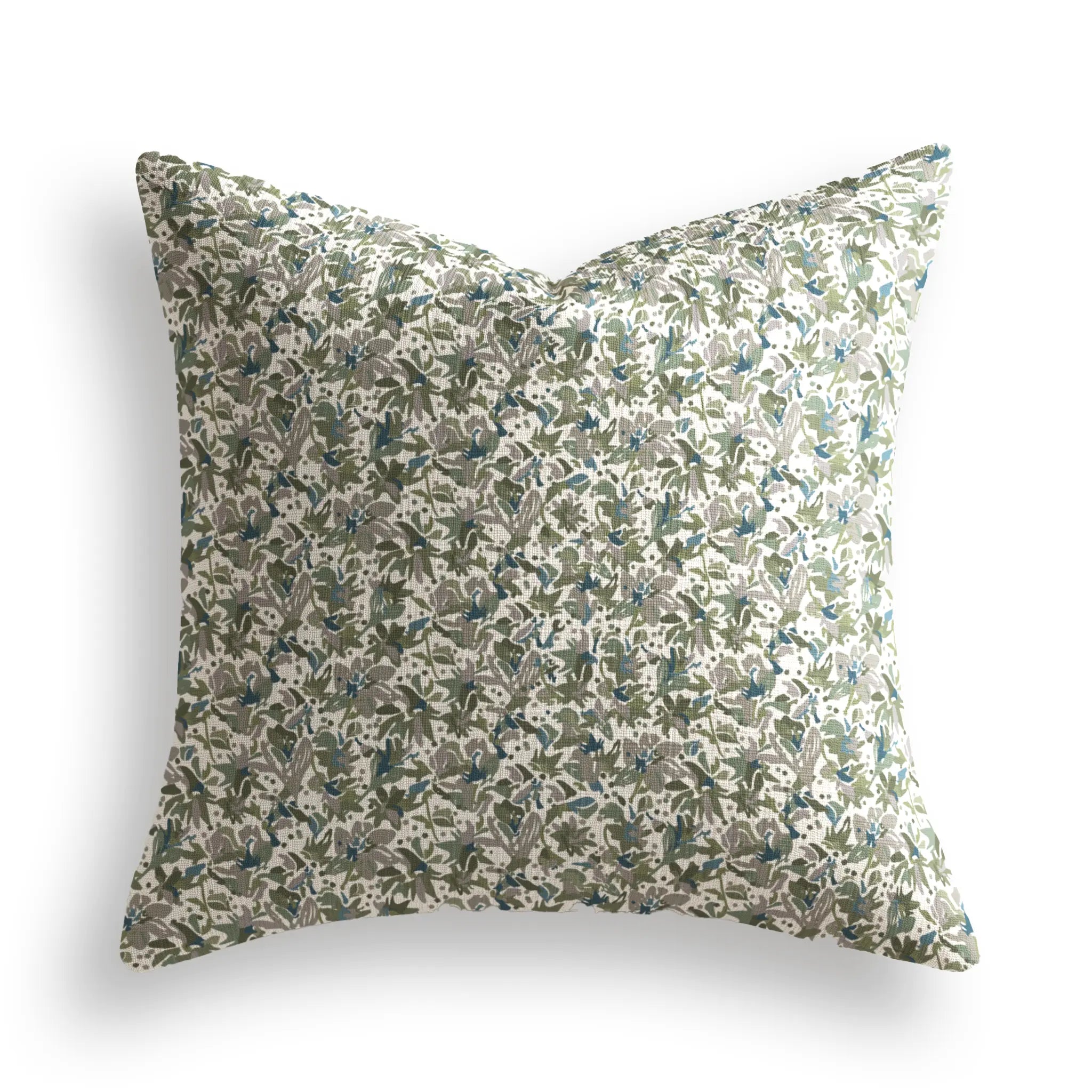 Eden Throw Pillow in Emerald by Emily Daws β Flora Collection, made-to-order on Belgian linen