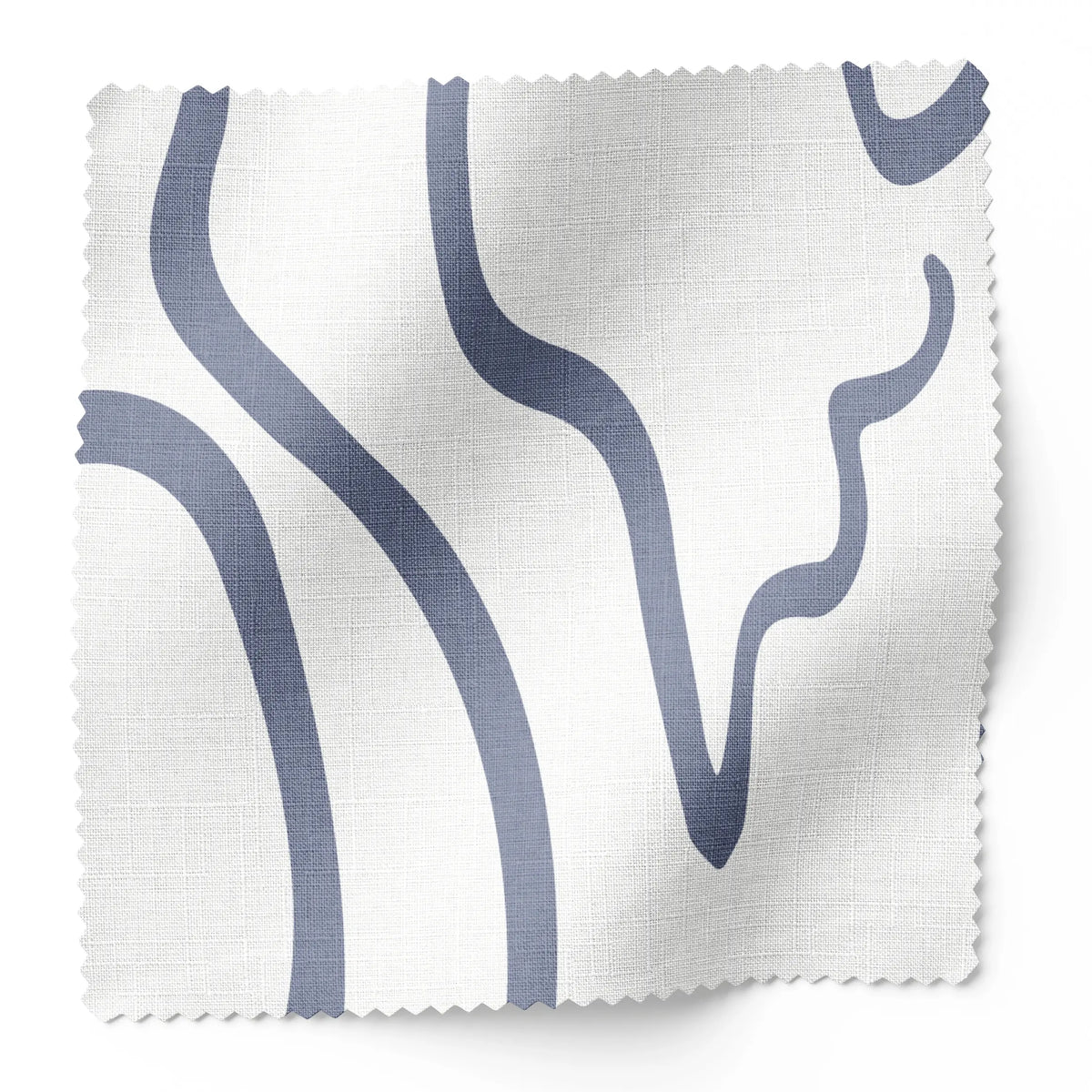 Edisto fabric swatch in Ink by Emily Daws — 6x6 Belgian linen sample, Sea Island Collection