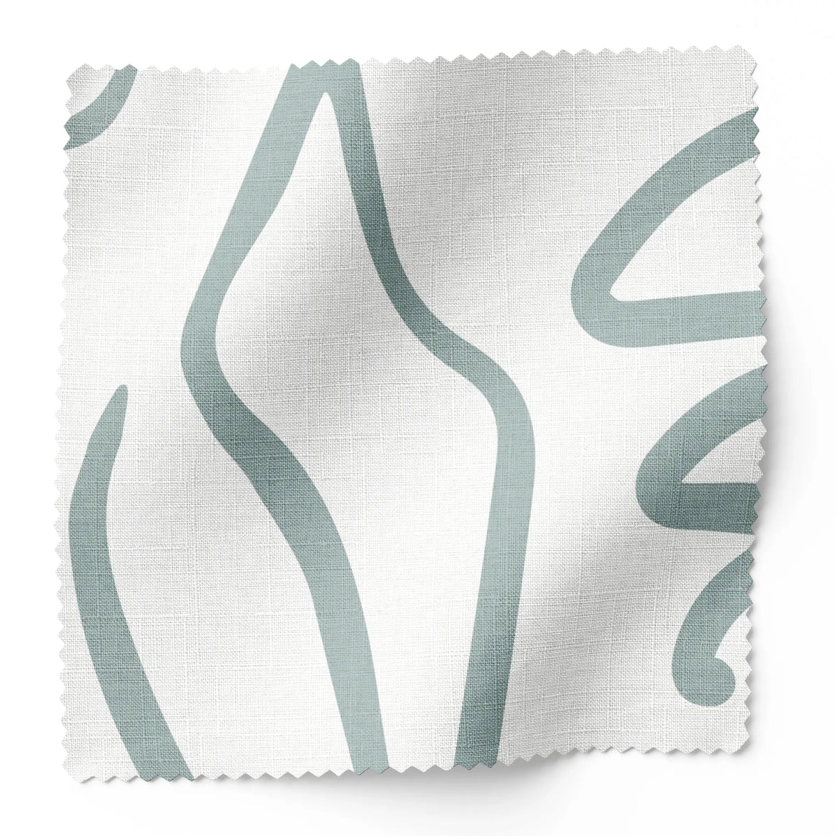 Edisto fabric swatch in Turquoise by Emily Daws — 6x6 Belgian linen sample, Sea Island Collection