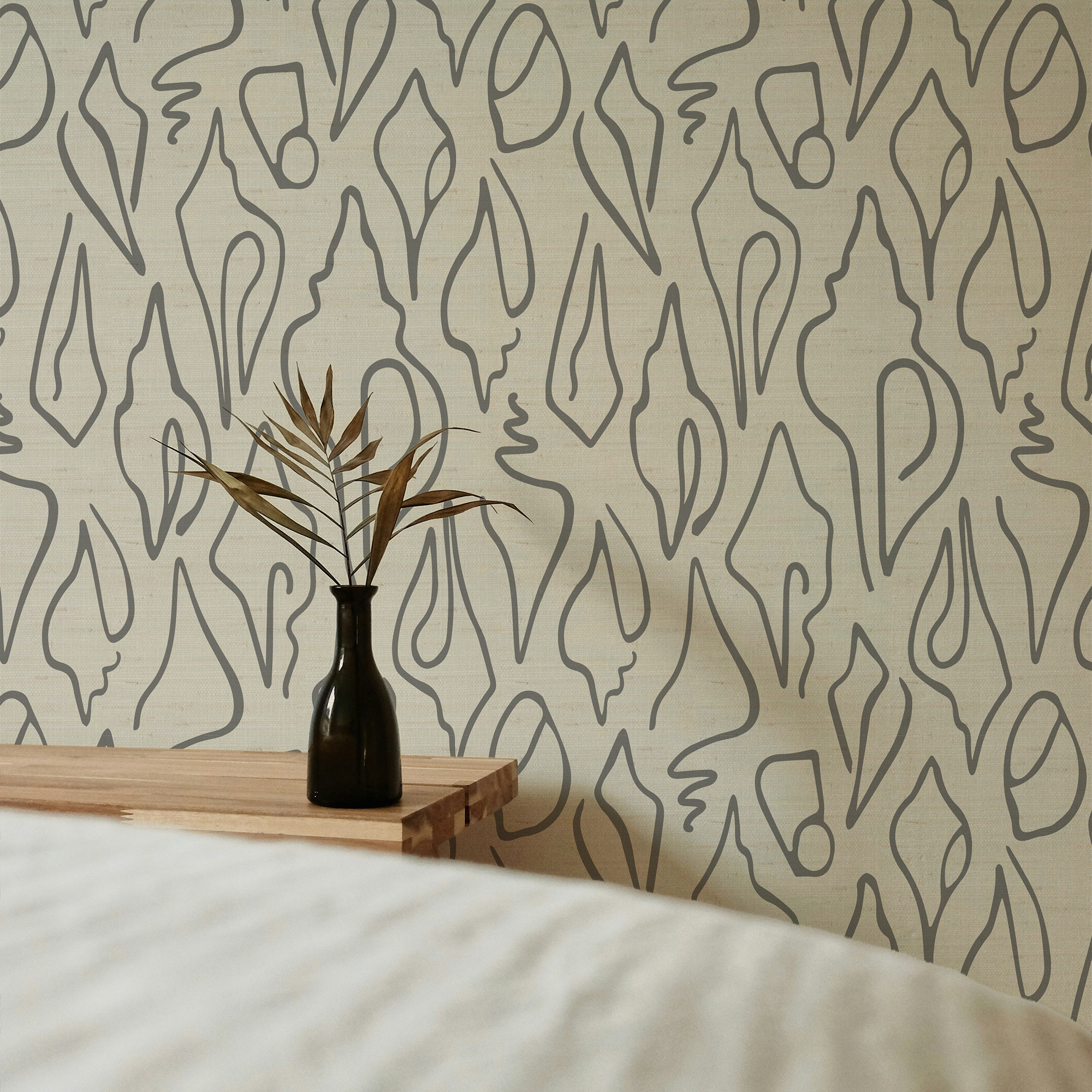 Grasscloth wallcovering by Emily Daws, designed for interior designers seeking bespoke Southern-inspired interiors.