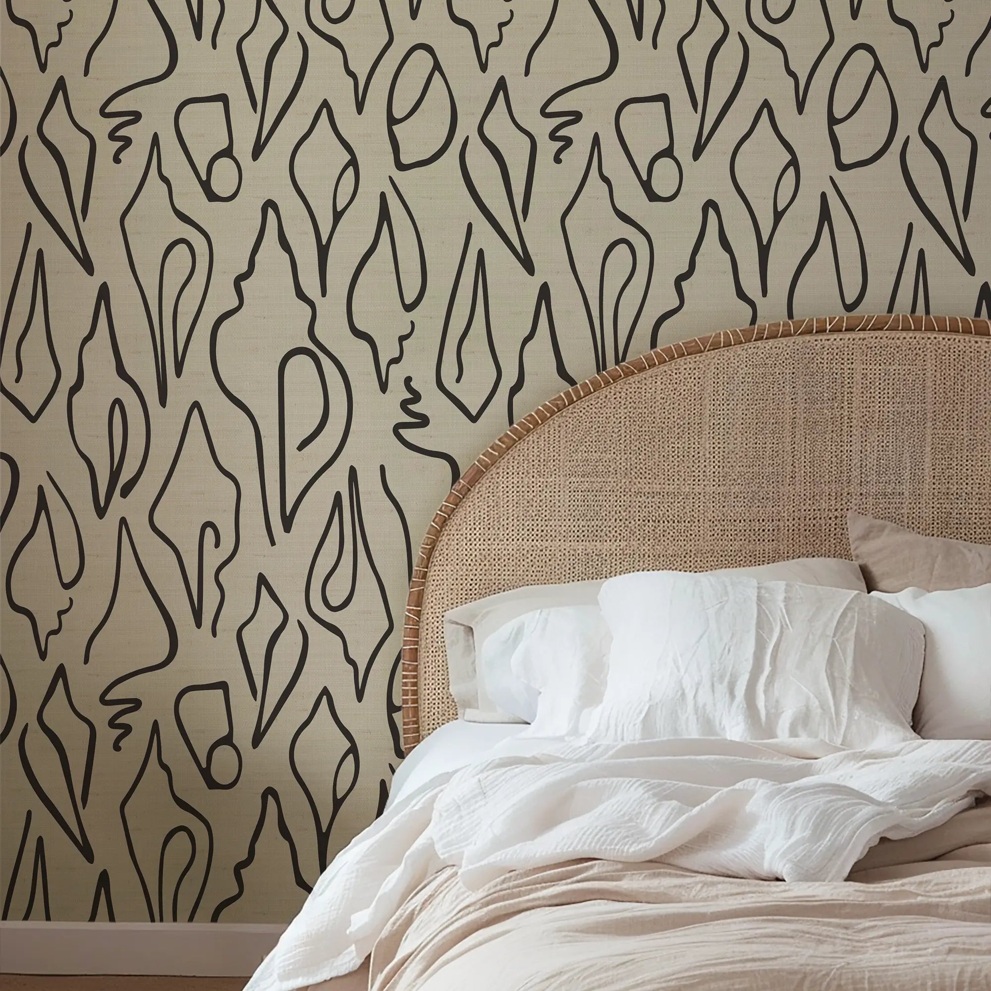 Luxury grasscloth wallpaper by Emily Daws, ideal for Southern-inspired interiors and bespoke design projects.