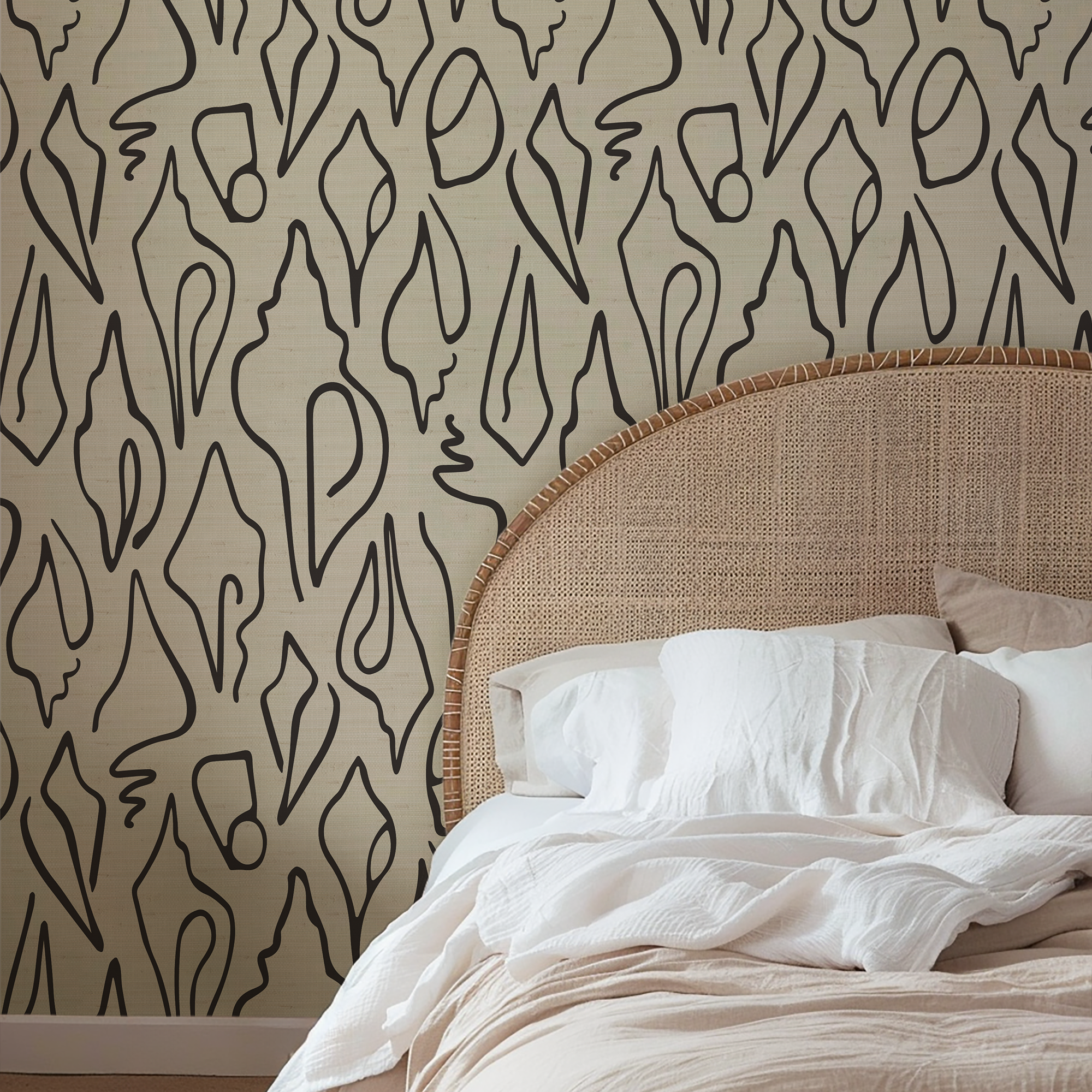Luxury grasscloth wallpaper by Emily Daws, ideal for Southern-inspired interiors and bespoke design projects.
