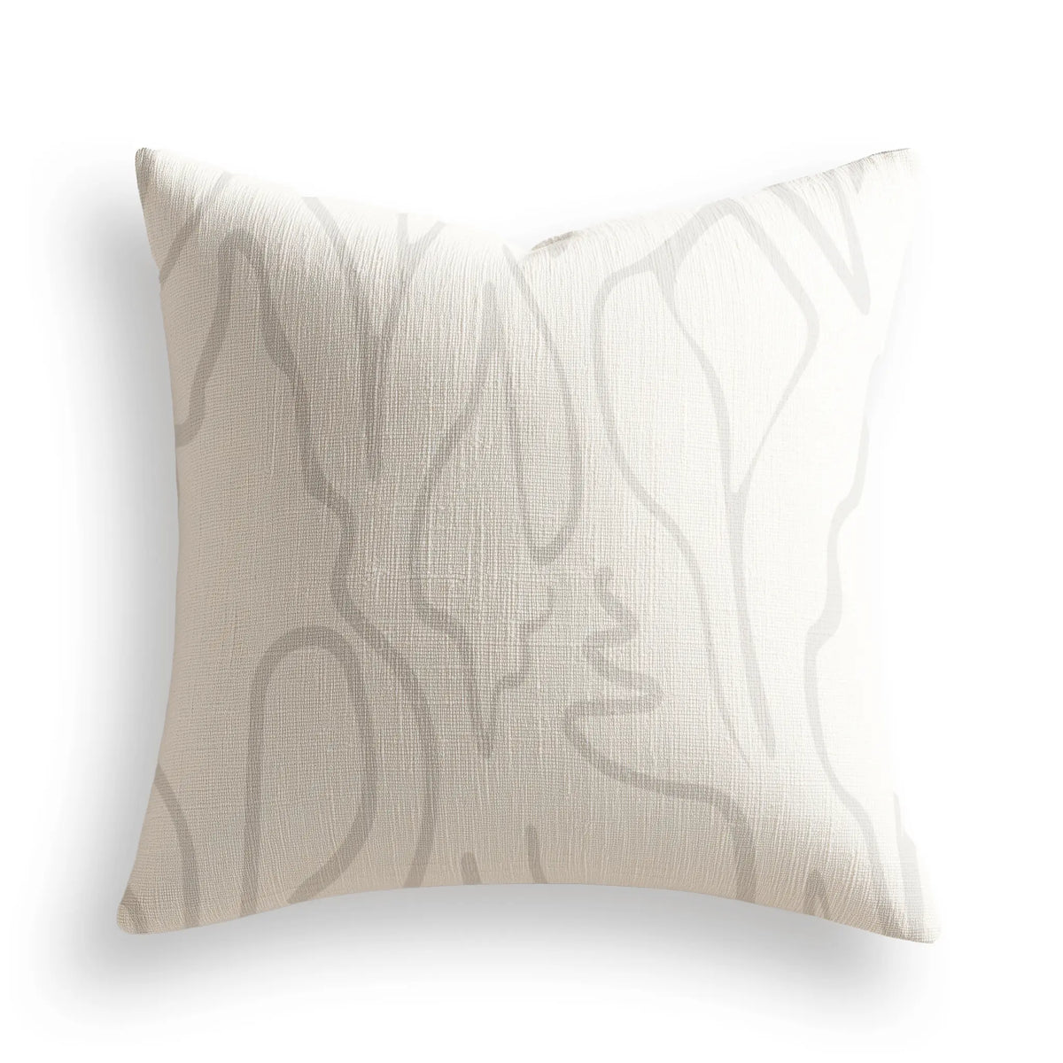Edisto Throw Pillow in Fog by Emily Daws — Sea Island Collection, made-to-order on Belgian linen