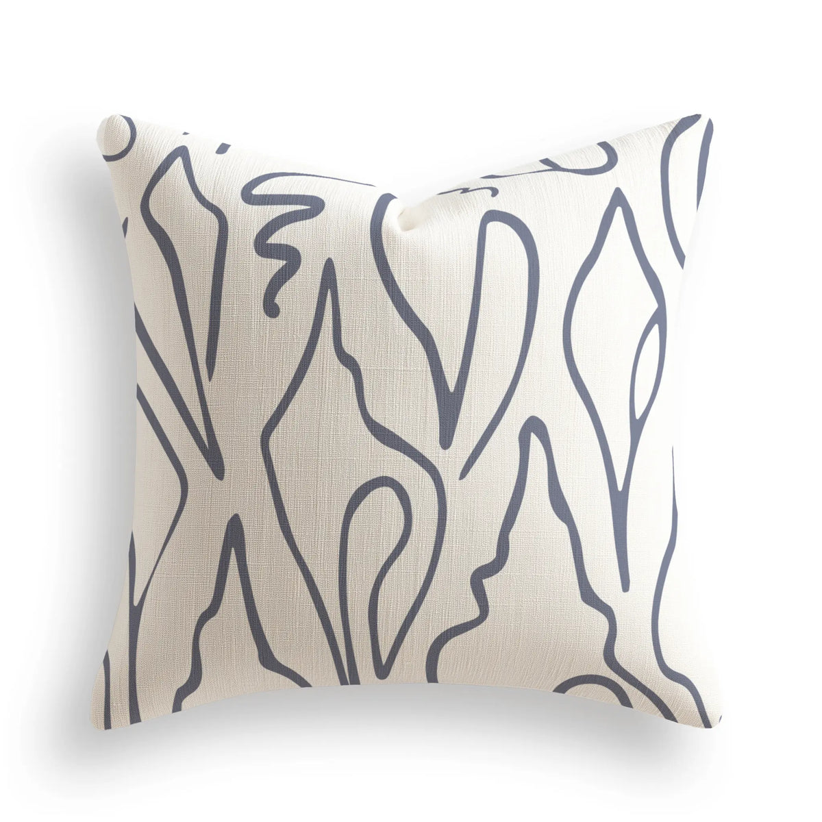Edisto Throw Pillow in Ink by Emily Daws — Sea Island Collection, made-to-order on Belgian linen