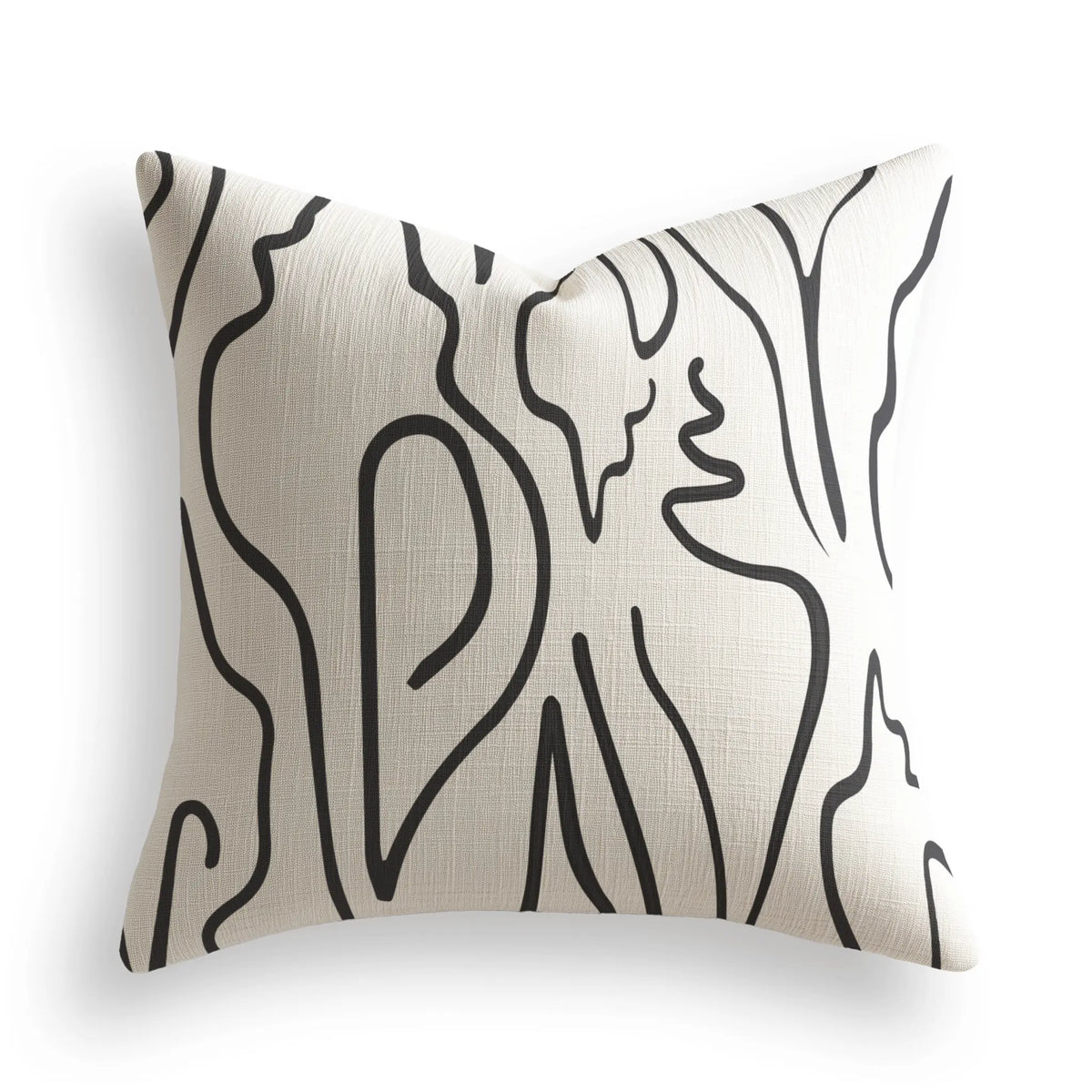 Edisto Throw Pillow in Jet by Emily Daws — Sea Island Collection, made-to-order on Belgian linen