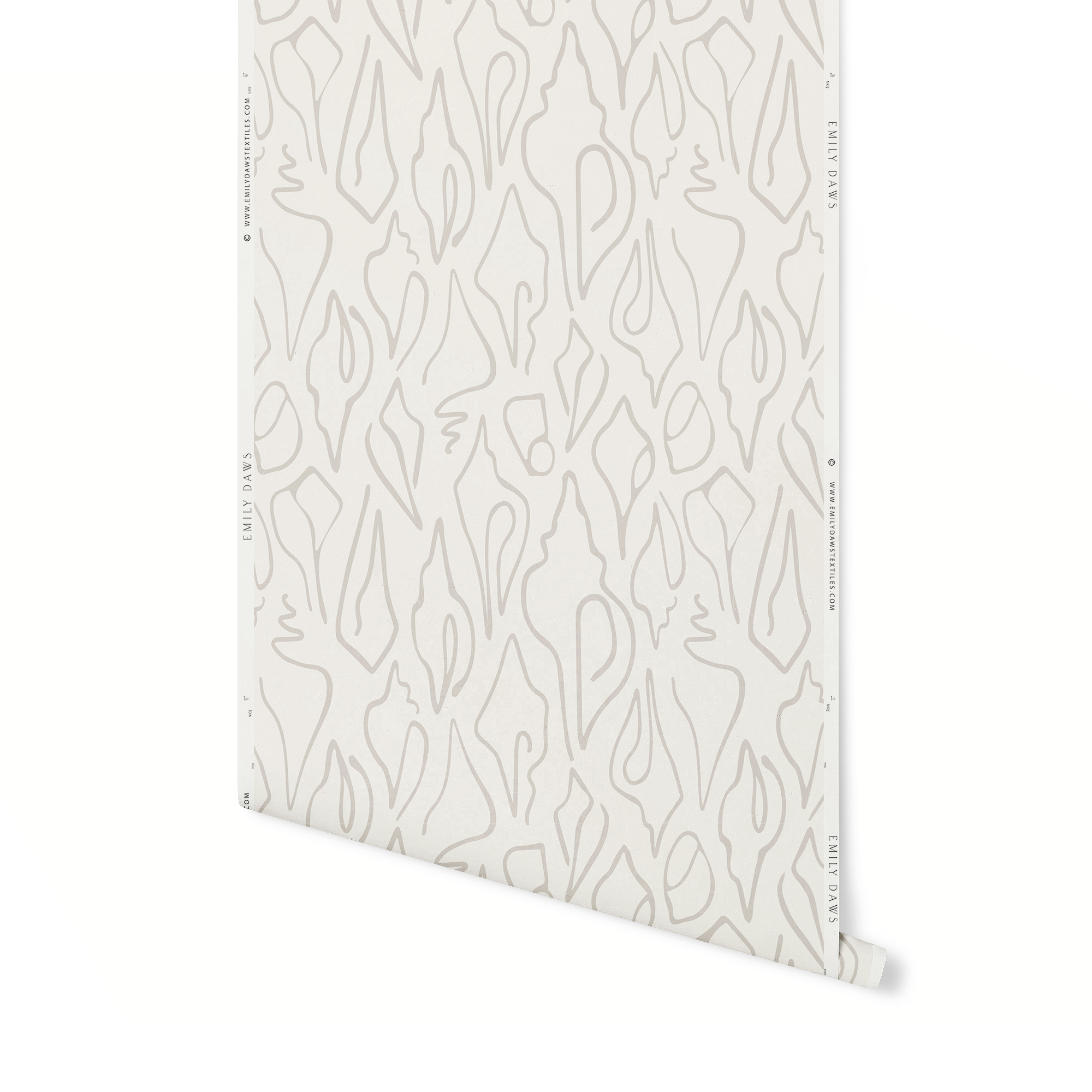 Bespoke smooth wallpaper by Emily Daws, crafted on clay-coated paper for artful, refined interior design projects.