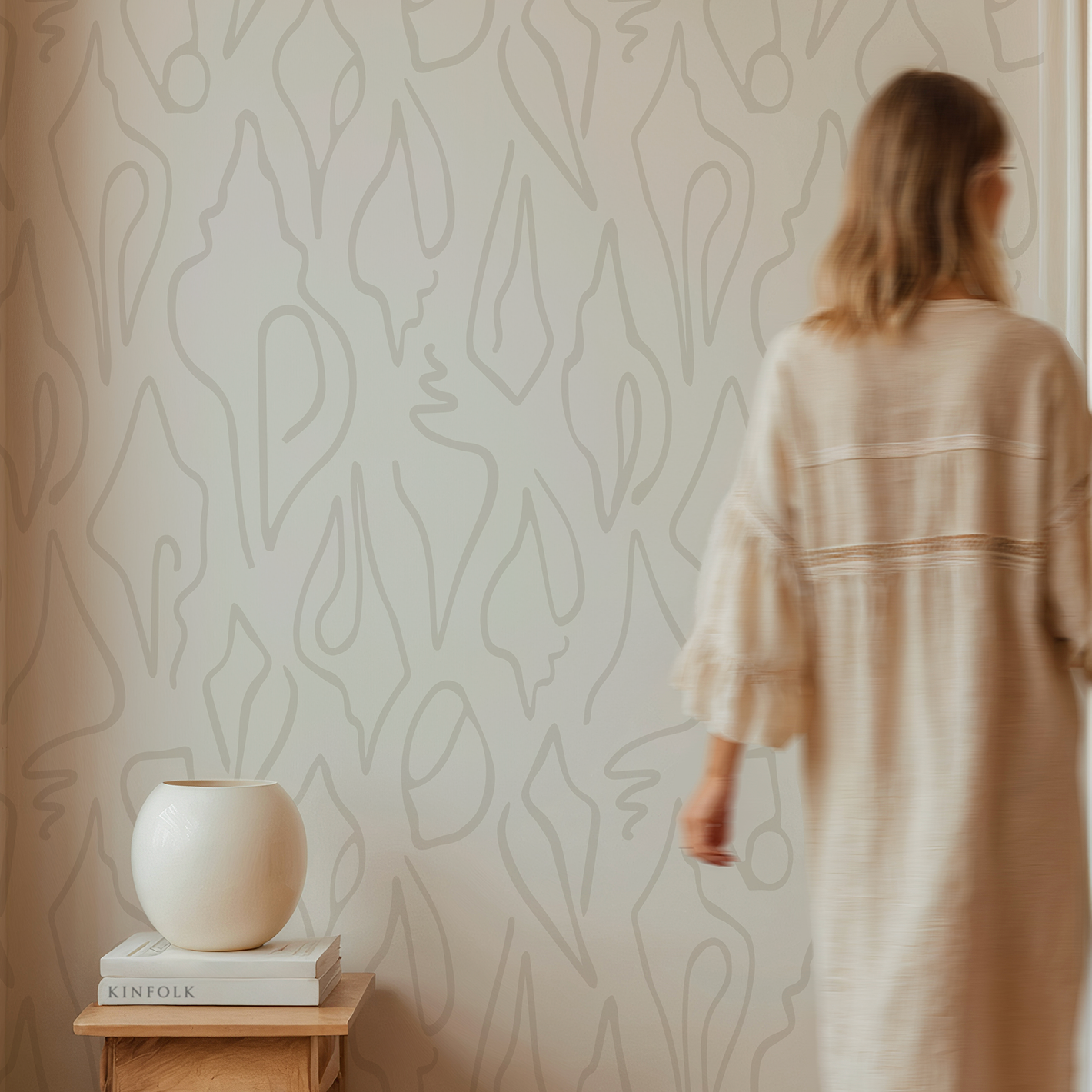 Bespoke smooth wallpaper by Emily Daws, crafted on clay-coated paper for artful, refined interior design projects.